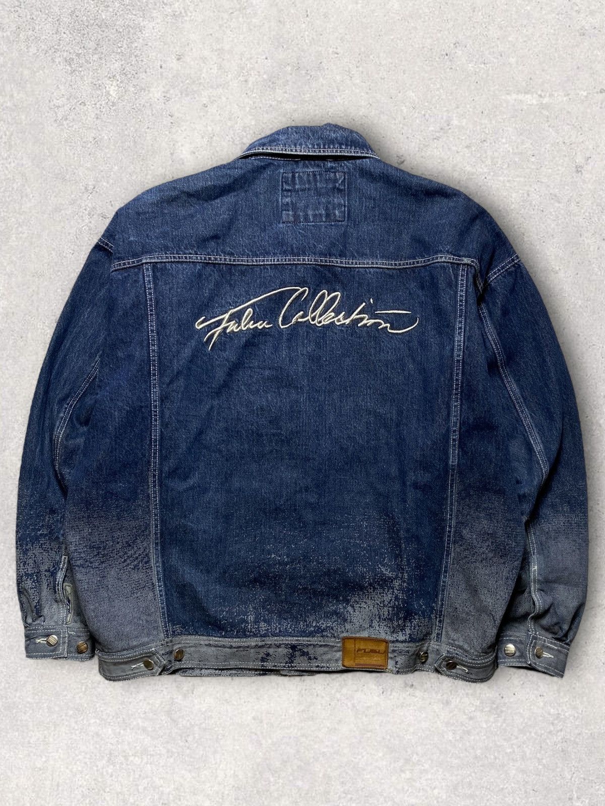 Fubu Collection blue denim jacket big rap baggy JNCO