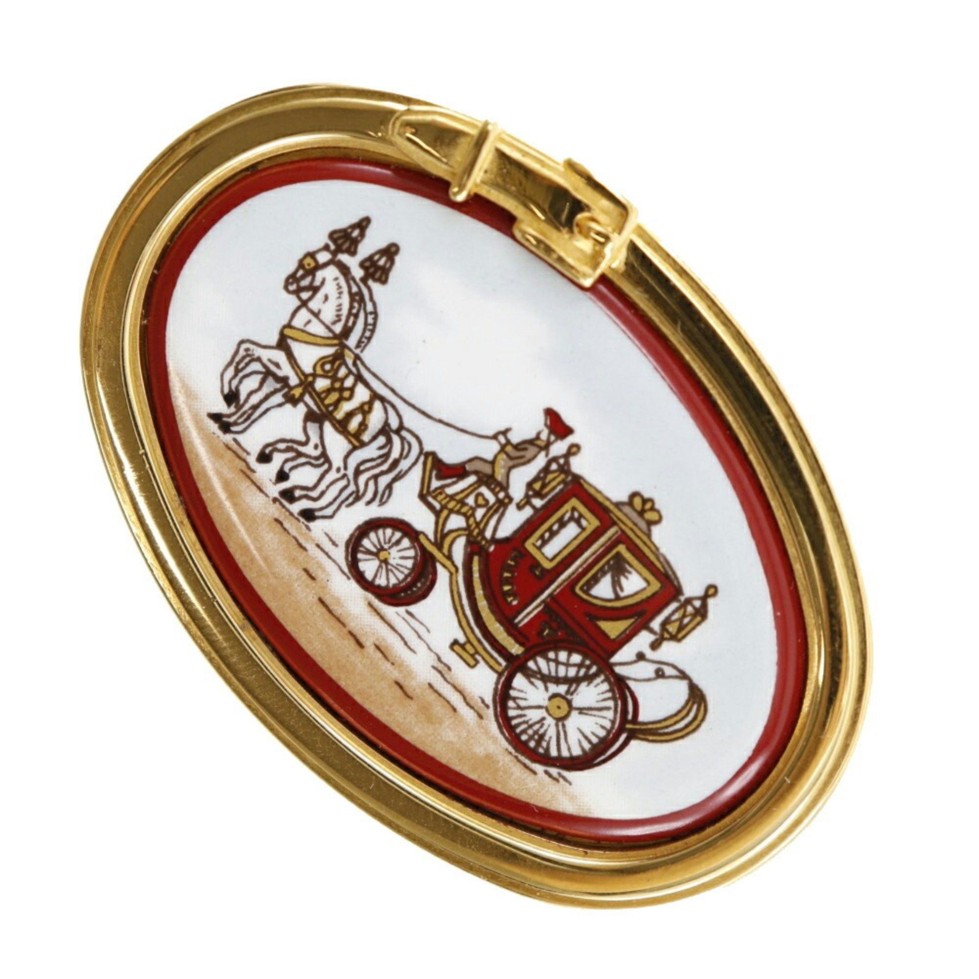 image of Hermes Brooch in Red, Women's