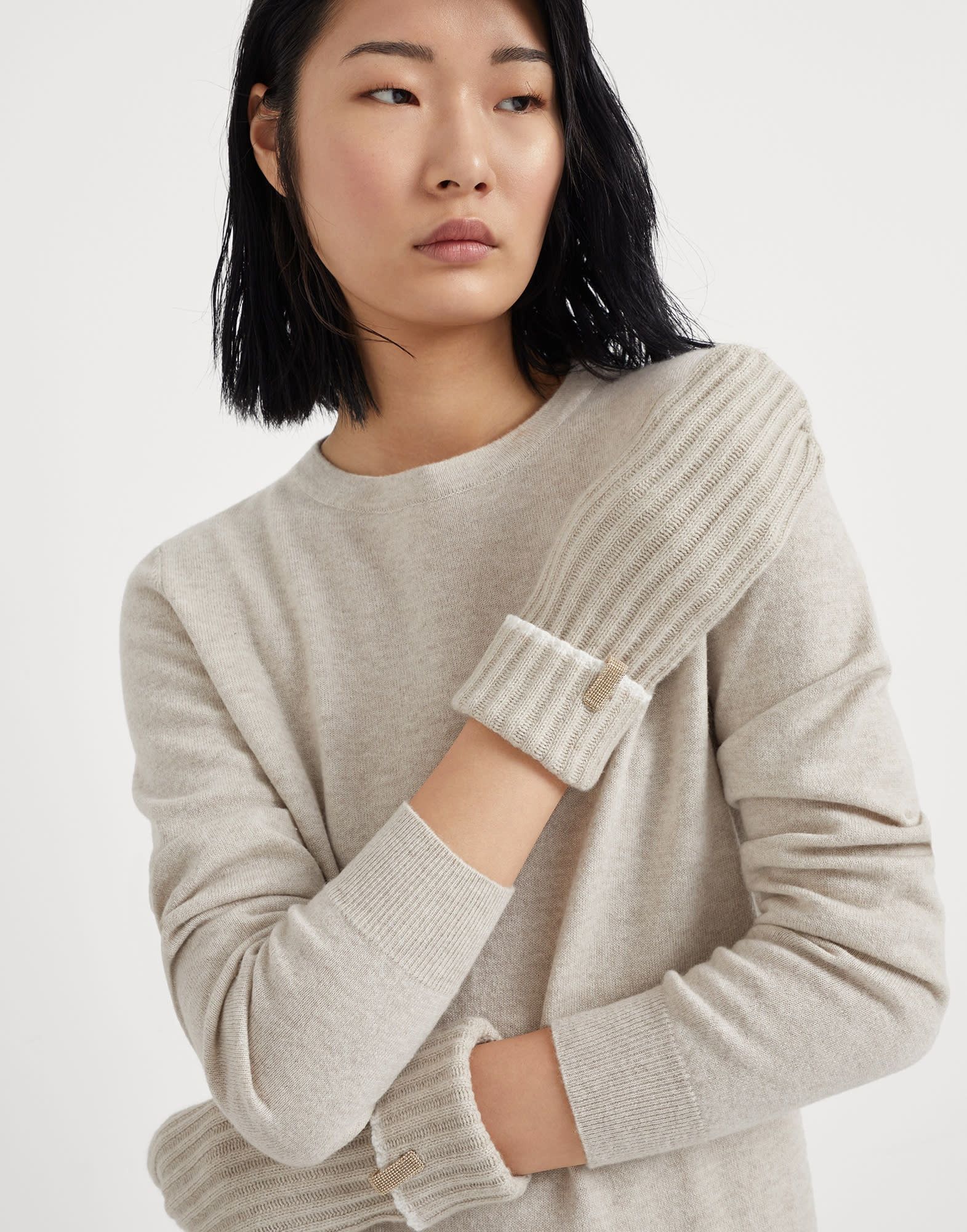 Brunello Cucinelli o1la1rc1a1025 Size: OS / Cashmere Gloves in Beige Size ONE SIZE - 3 Thumbnail