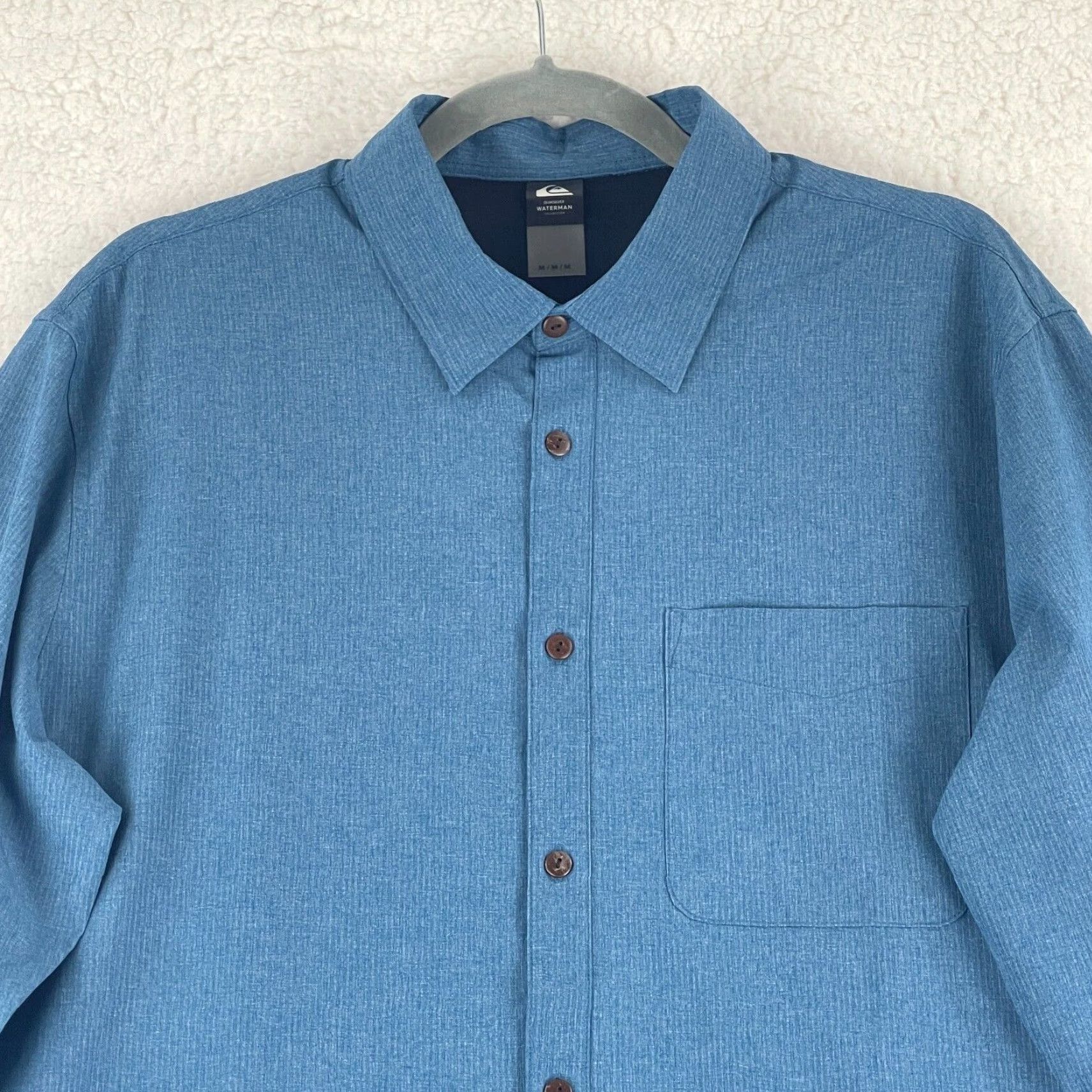 Quiksilver Quiksilver Waterman Collection Button-Up Shirt Mens Medium Blue Long Sleeve Size US M / EU 48-50 / 2 - 3 Thumbnail