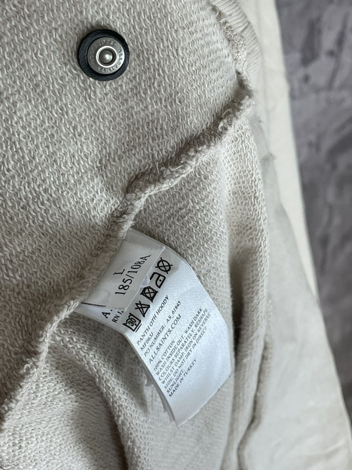 Allsaints Allsaints Oversized Fit Sand/Beige Avant Garde Y2K Hoodie Size US L / EU 52-54 / 3 - 11 Thumbnail