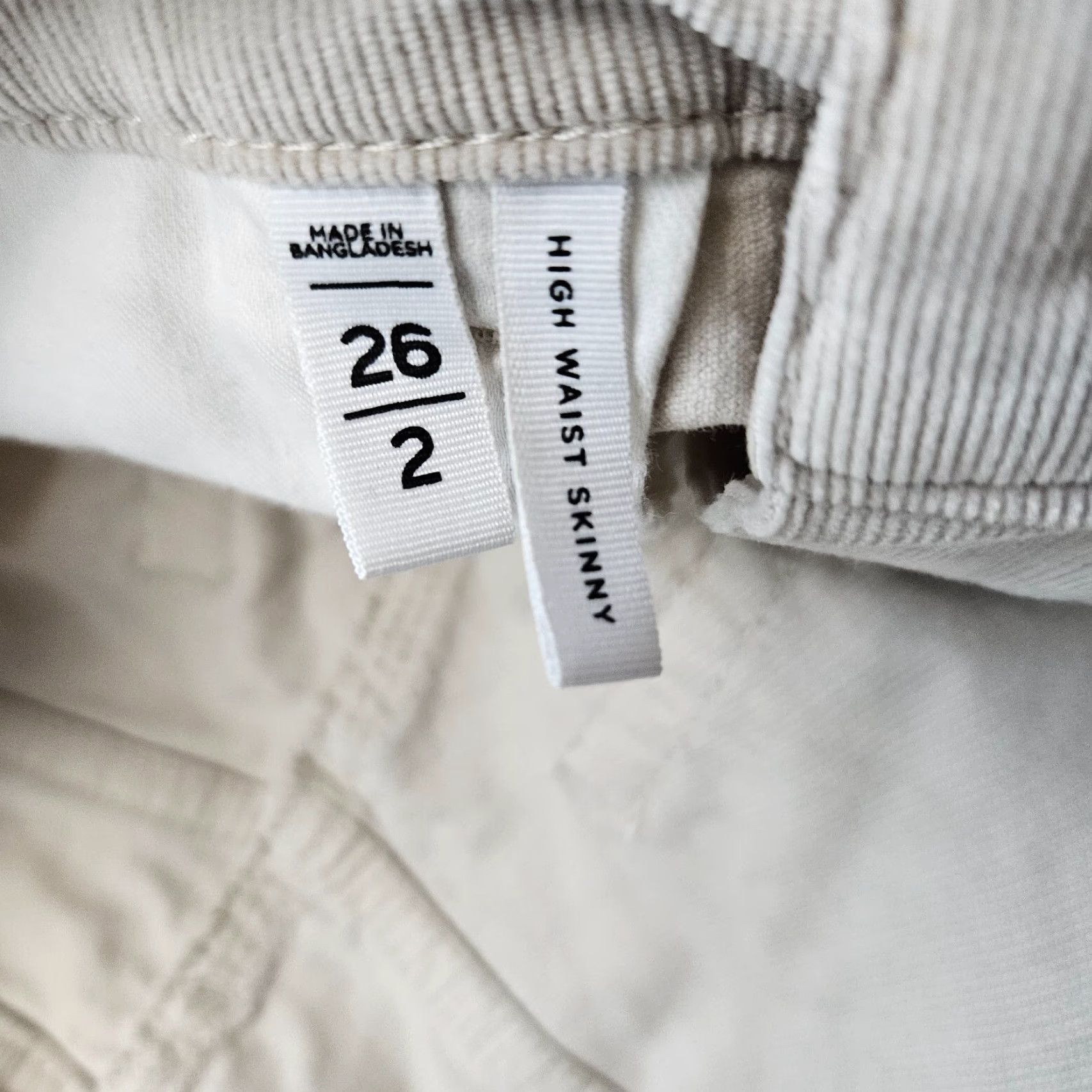 Loft Ann Taylor LOFT Womens High Waist Skinny Corduroy Pants Sz 2 Beige Size 26" / US 2 / IT 38 - 7 Thumbnail