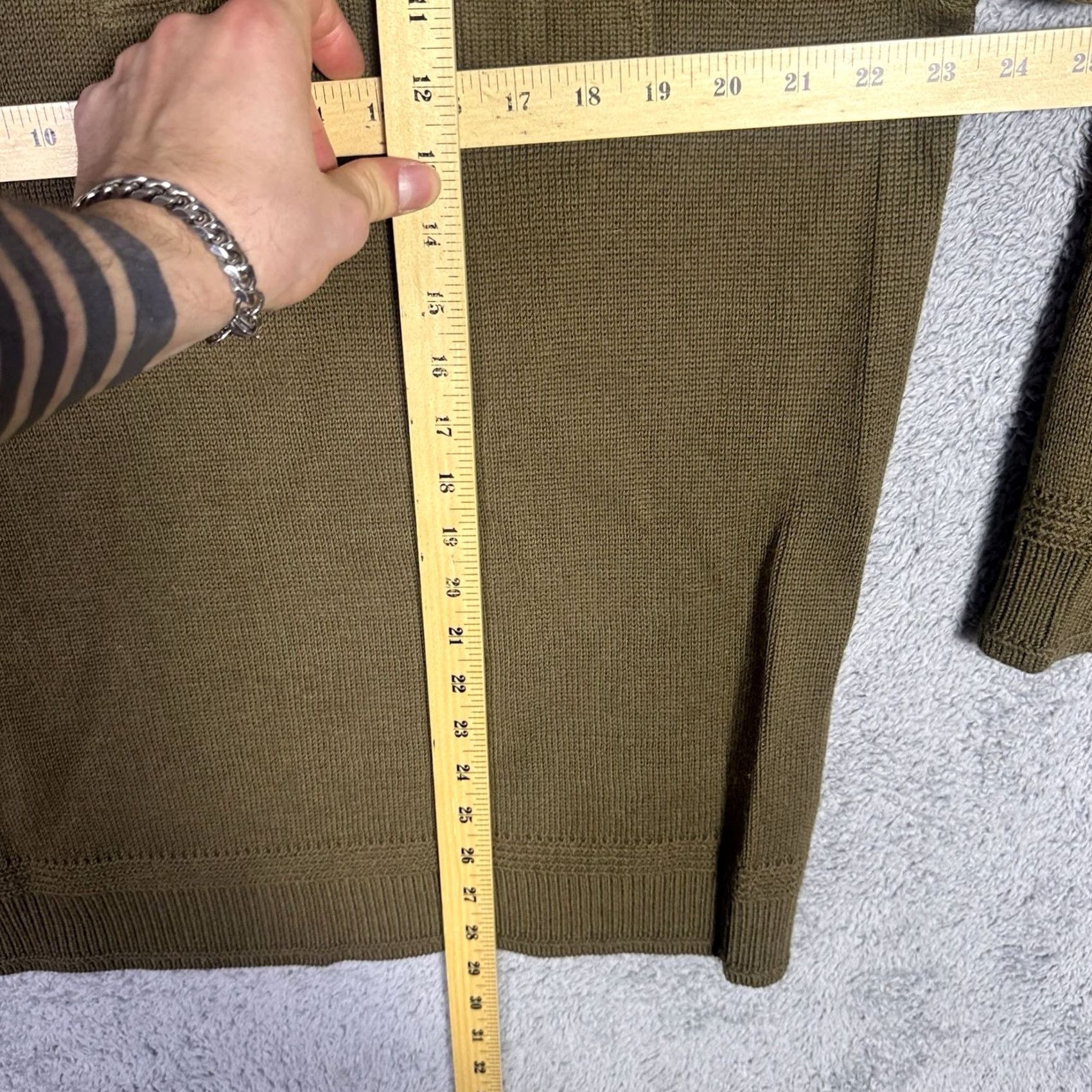 J.Crew VINTAGE J.CREW Sweater Mens XL 100% Wool Shawl Neck Jumper Military Drab Army Henley Knit Pullover Mens Gift Size US XL / EU 56 / 4 - 6 Thumbnail