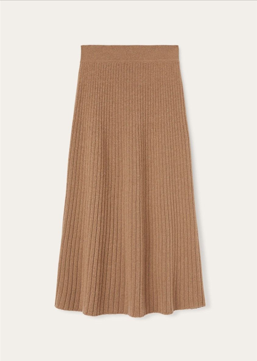 Loro Piana o1srvl11e0725 FAO2844 Baby Cashmere Midi Skirt in Brown Size 27" / US 4 / IT 40 - 1 Thumbnail