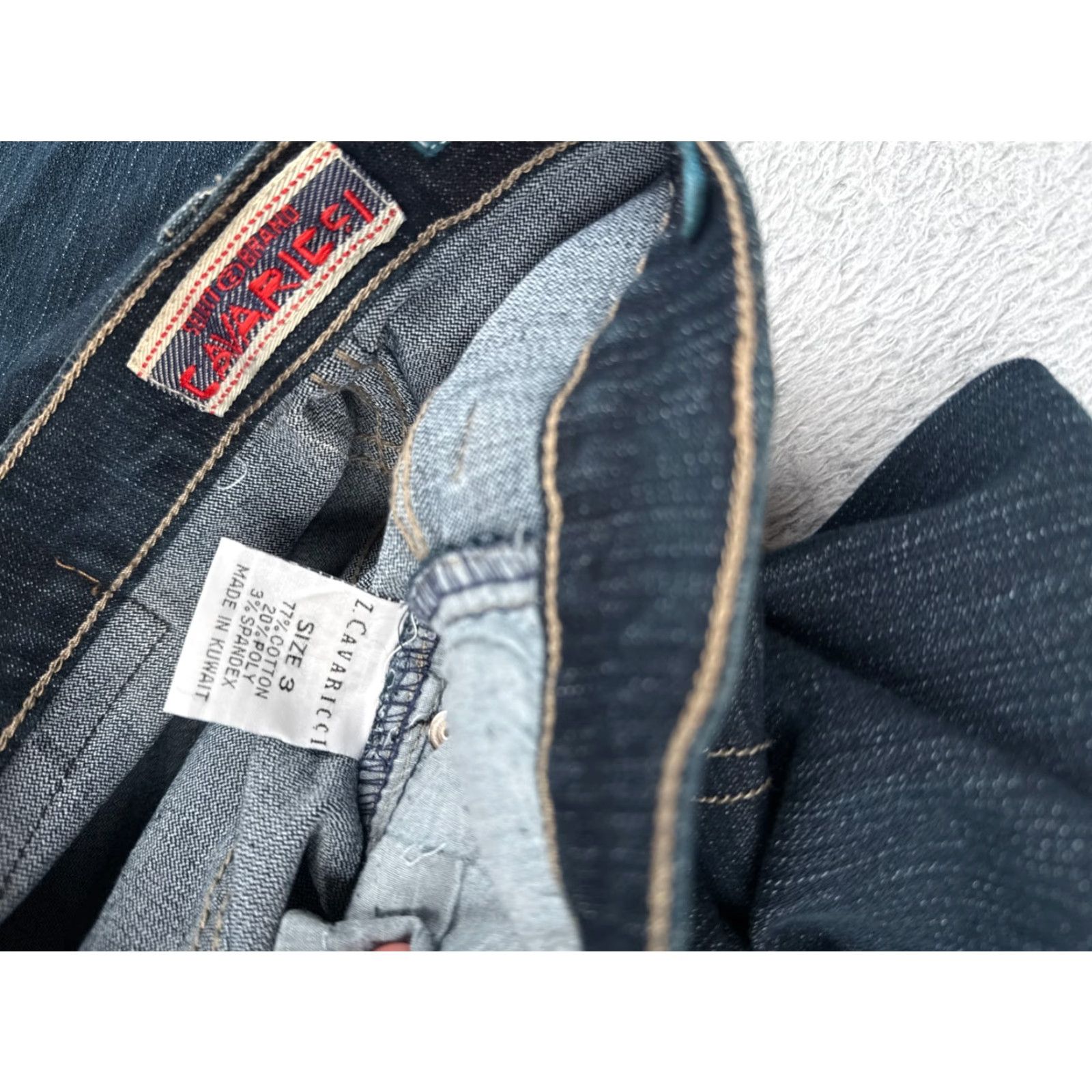 Denime Z. Cavaricci Jeans Women's Jeans Bootcut Blue 28x26 Low Rise 3 Denim - 5-Pocket Design, Regular, Cotton Blend, Dark Wash, Vintage? No. Size 26" / US 2 / IT 38 - 7 Thumbnail