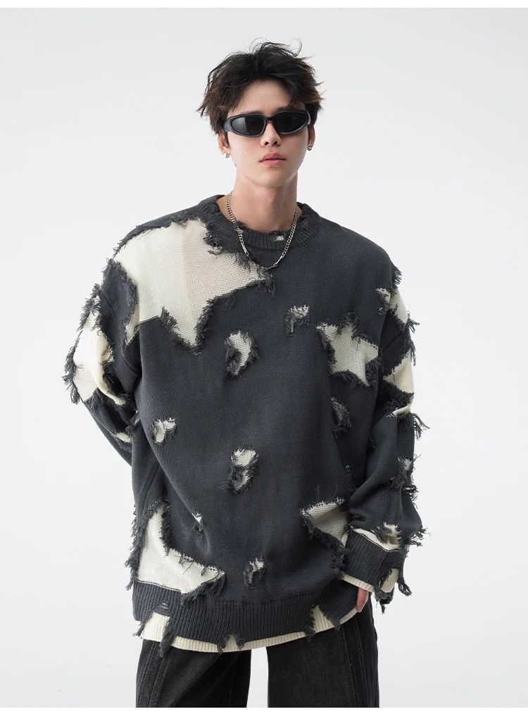 Japanese Brand × Vintage Retro hip hop star distressed oversized sweater knitwear Size US XL / EU 56 / 4 - 6 Thumbnail