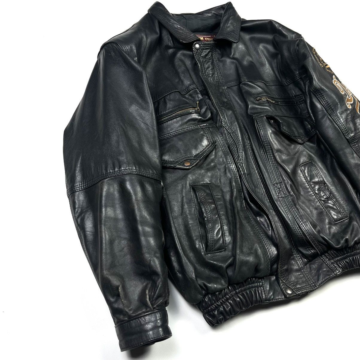 Diesel 90s Diesel Motorcycle Leather Jacket Vintage Black Size US XXL / EU 58 / 5 - 4 Thumbnail