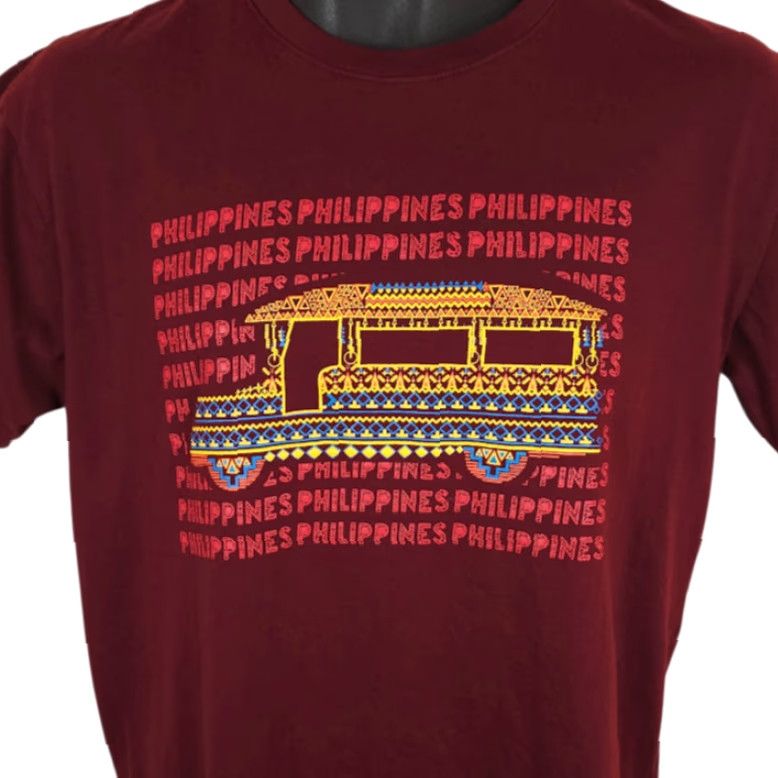 Vintage Kamisa Philippines Jeepney T Shirt Mens Medium Red Travel Destination Tee Size US M / EU 48-50 / 2 - 2 Thumbnail
