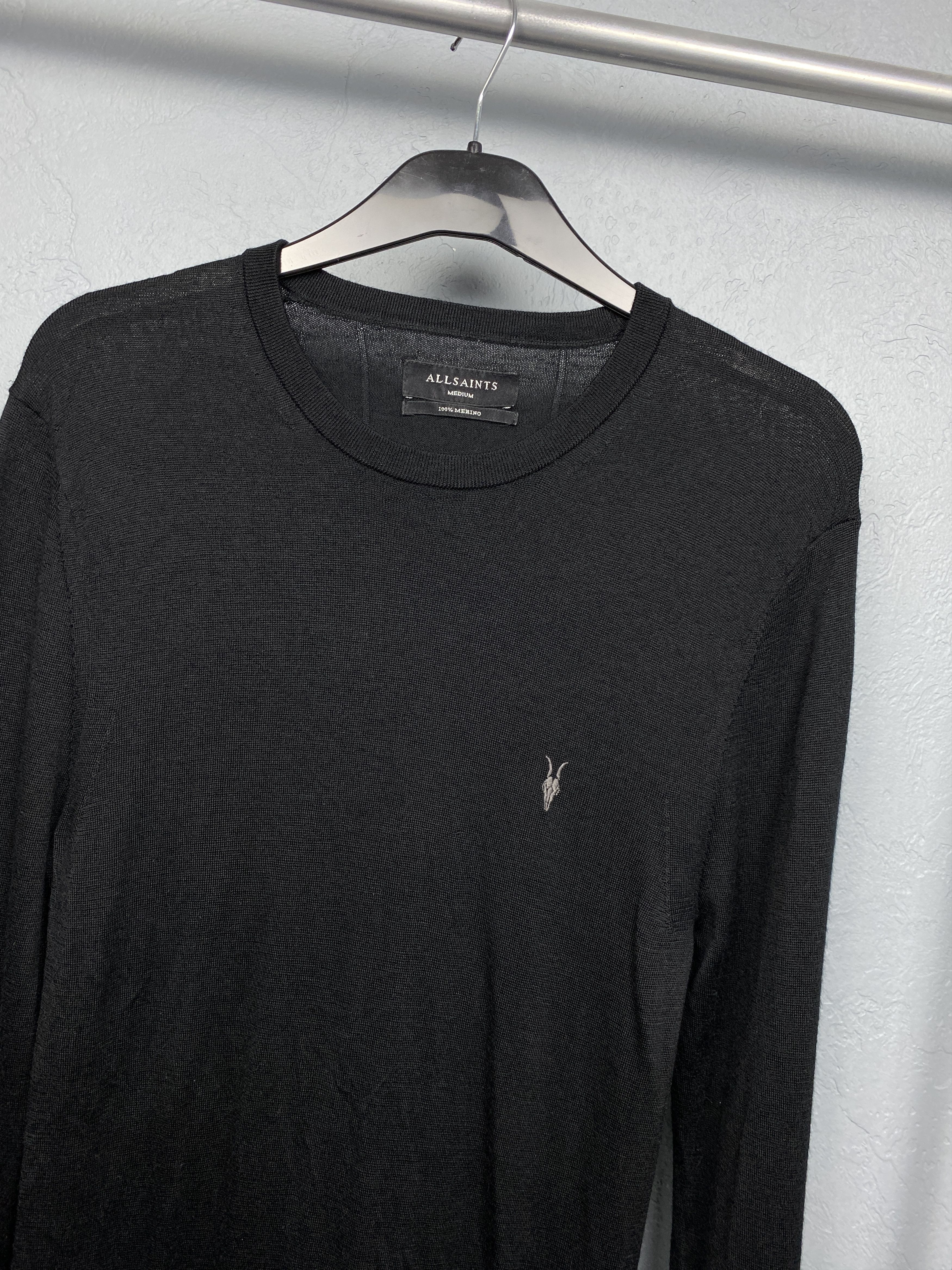 Allsaints AllSaints Mens Mode Merino Crew Neck Wool Knit Sweater Size US M / EU 48-50 / 2 - 2 Thumbnail