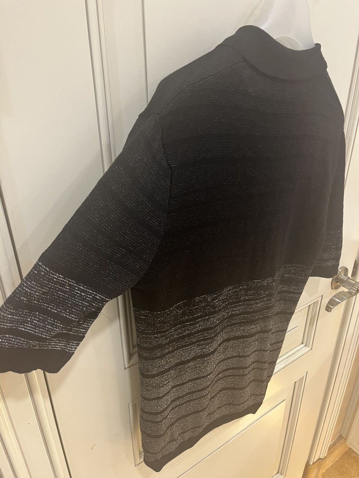 Saint Laurent Paris Black and silver Lurex polo T shirt size m Size US M / EU 48-50 / 2 - 14 Thumbnail