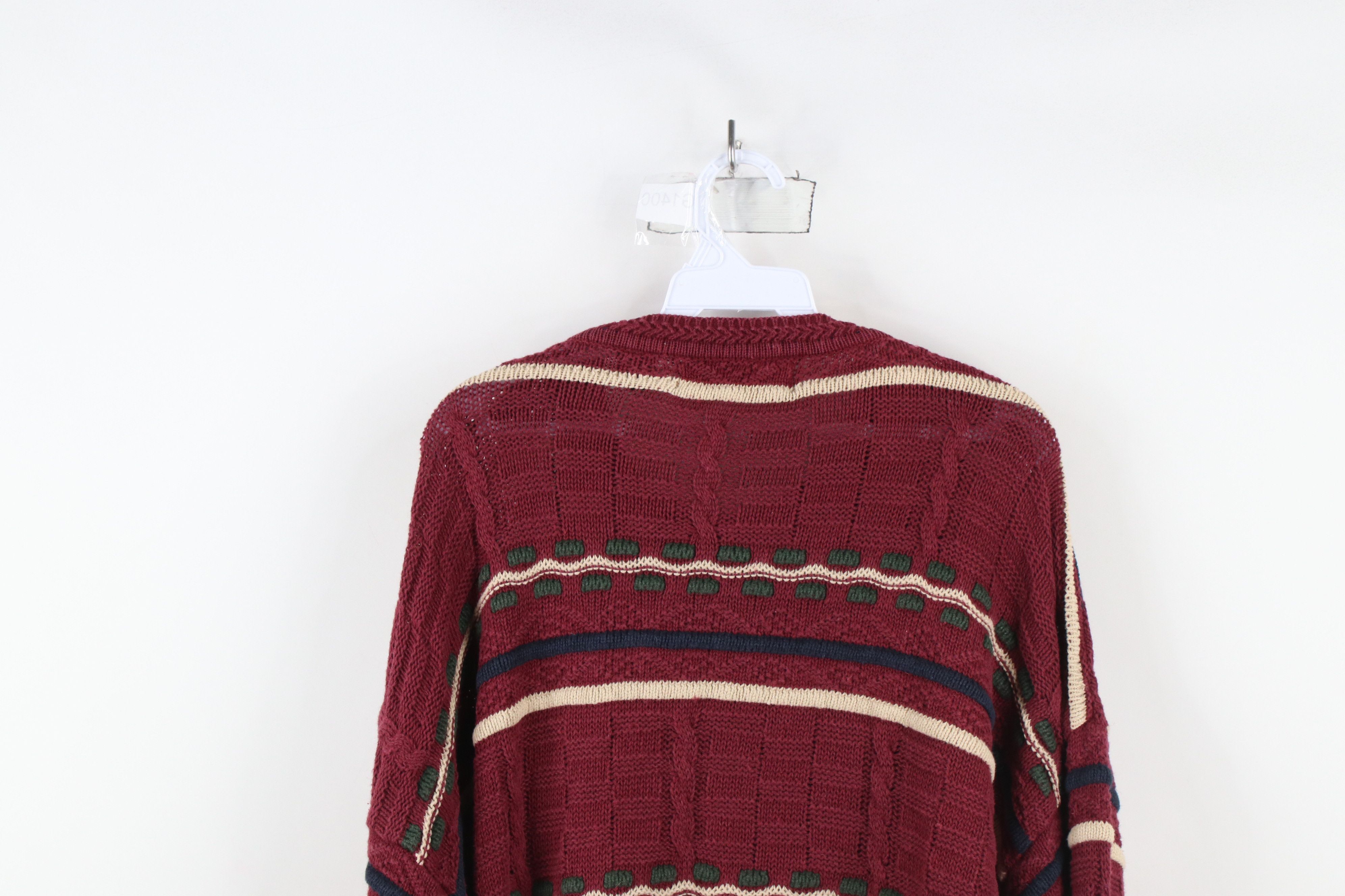 Vintage Vintage 90s Streetwear Textured Cable Knit Dad Sweater Size US L / EU 52-54 / 3 - 8 Thumbnail