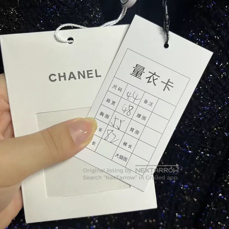 Chanel Chanel Black and blue tweed lapel button jacket Size M / US 6-8 / IT 42-44 - 4 Thumbnail