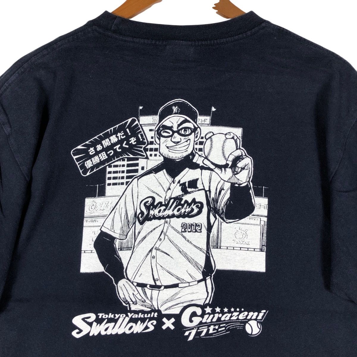 Anime × Japanese Brand Baseball Tokyo SWALLOWS x GURAZENI Tee Shirt Anime Size US XL / EU 56 / 4 - 4 Thumbnail