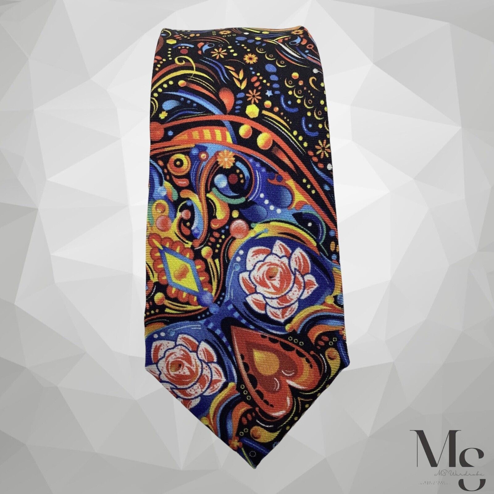 Eton ETON Multicolor Art Print Luxury Silk Tie Made in Italy W: 2 Size ONE SIZE - 3 Thumbnail