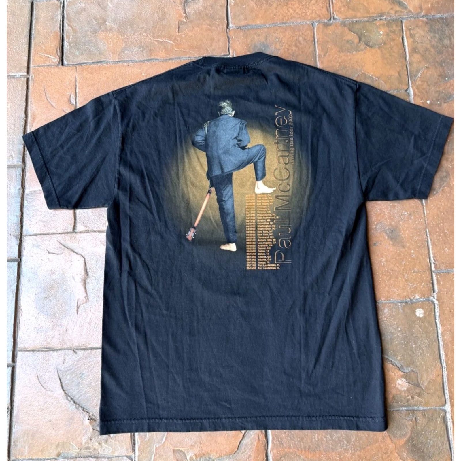 Vintage VINTAGE Paul McCartney Driving USA Tour T Shirt Large Black Cotton Crew Neck Short Sleeve Music Band 2000-2009 Mens T-Shirt Size US L / EU 52-54 / 3 - 3 Thumbnail