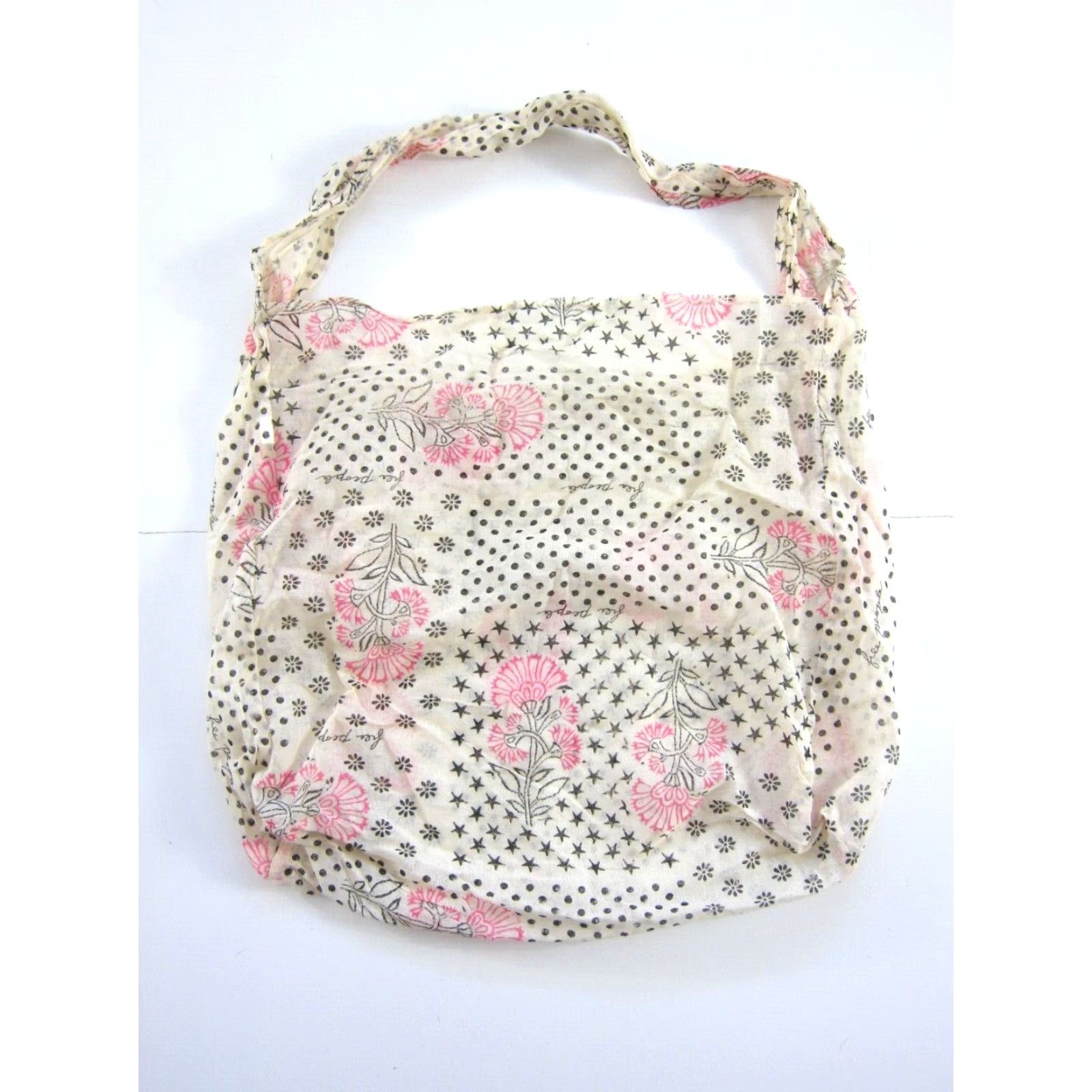 Free People Free People Tote Unisex Adults Large Lightweight Gauze Beach 7 Bags Floral Pattern Brown Pink Cotton 42" Wide 19" Depth 15" Strap Drop Size ONE SIZE - 4 Thumbnail