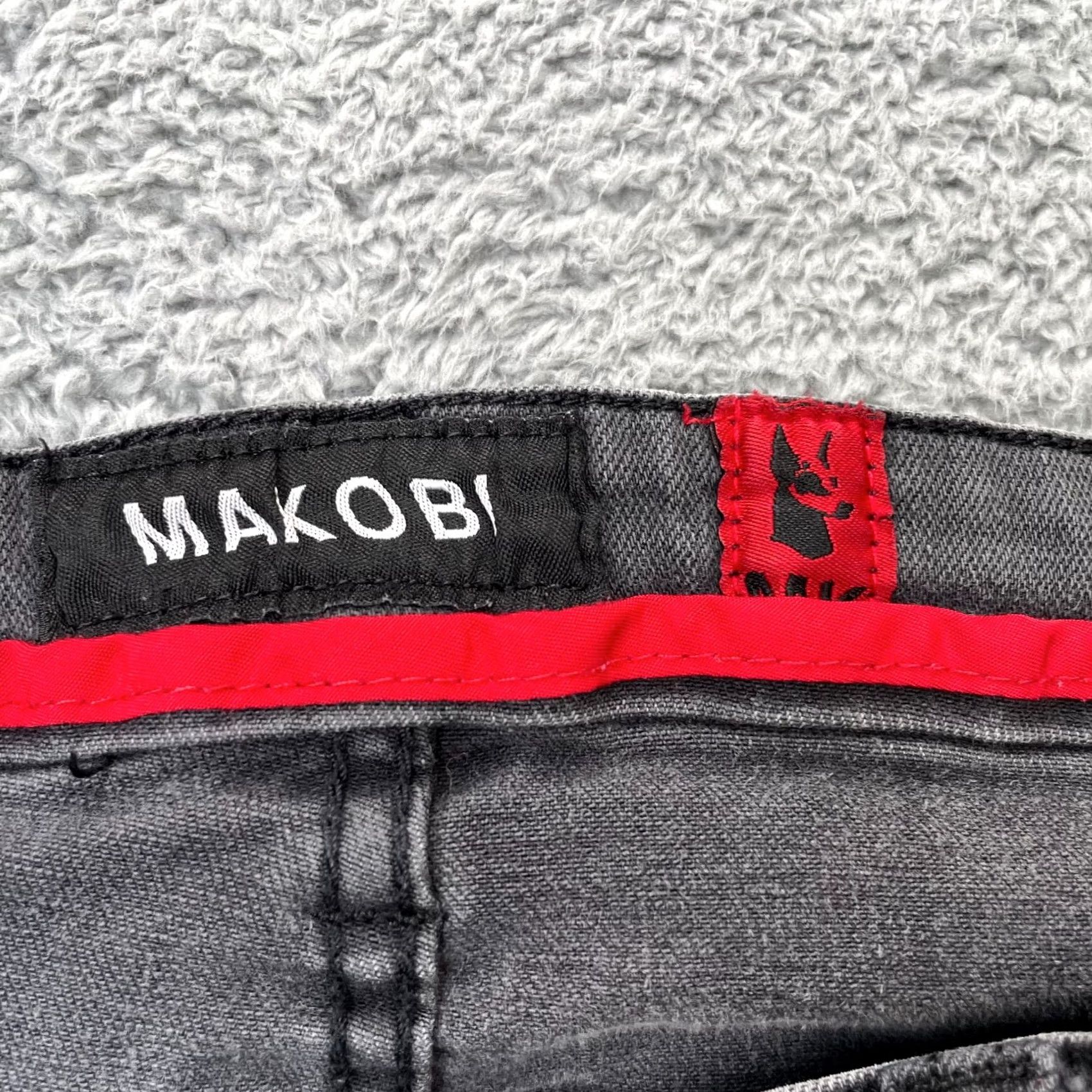 Denime Makobi Jeans Mens Skinny Leg Black Denim Distressed Streetware y2k Ripped 34x30 Size US 34 / EU 50 - 4 Thumbnail