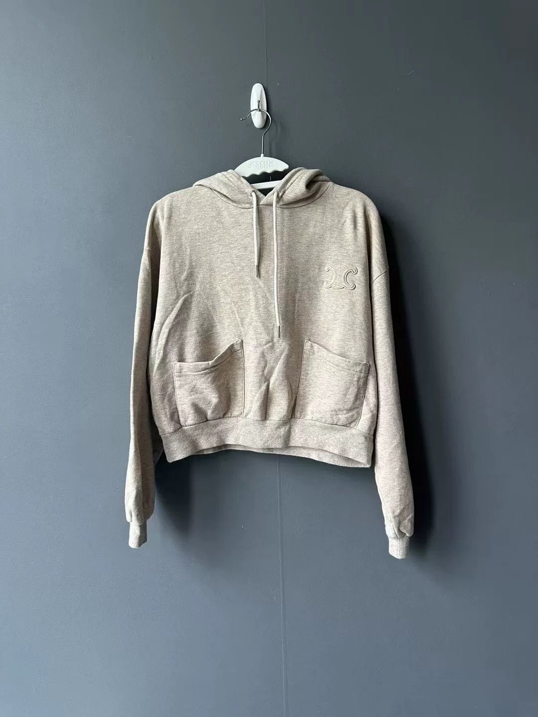 Celine celine beige hoodie with embossed logo Size S / US 4 / IT 40 - 1 Thumbnail