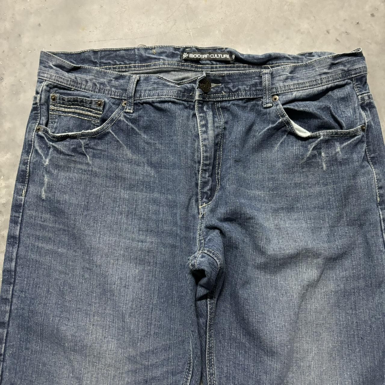 Japanese Brand × Vintage Crazy Vintage Y2K/2000s Baggy Grunge Dark Wash Skater Denim Jeans! Size US 40 / EU 56 - 5 Thumbnail