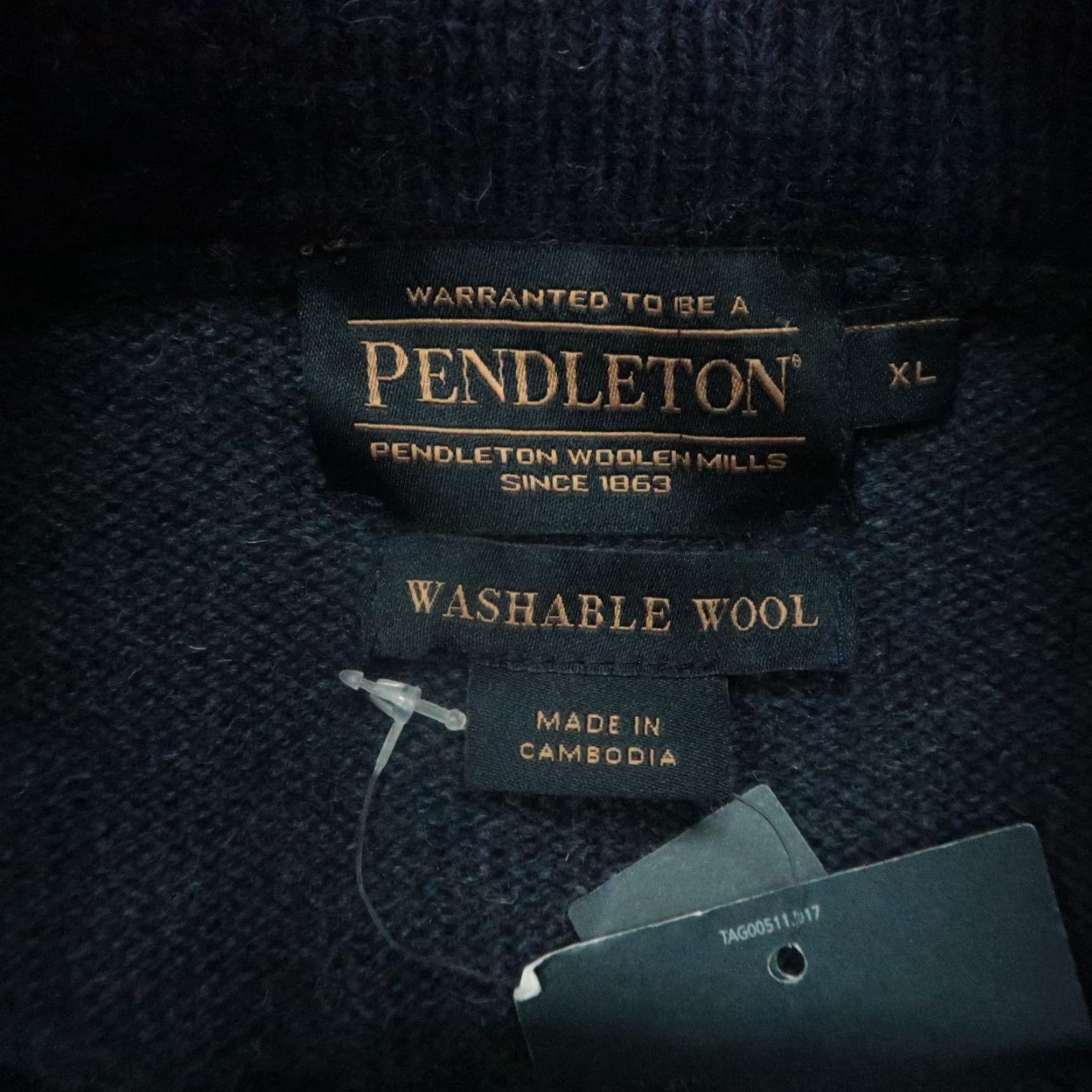 Pendleton Pendleton Sweater XL Blue Washable Wool Quarter Zip Long Sleeve Casual Mens Size US XL / EU 56 / 4 - 3 Thumbnail