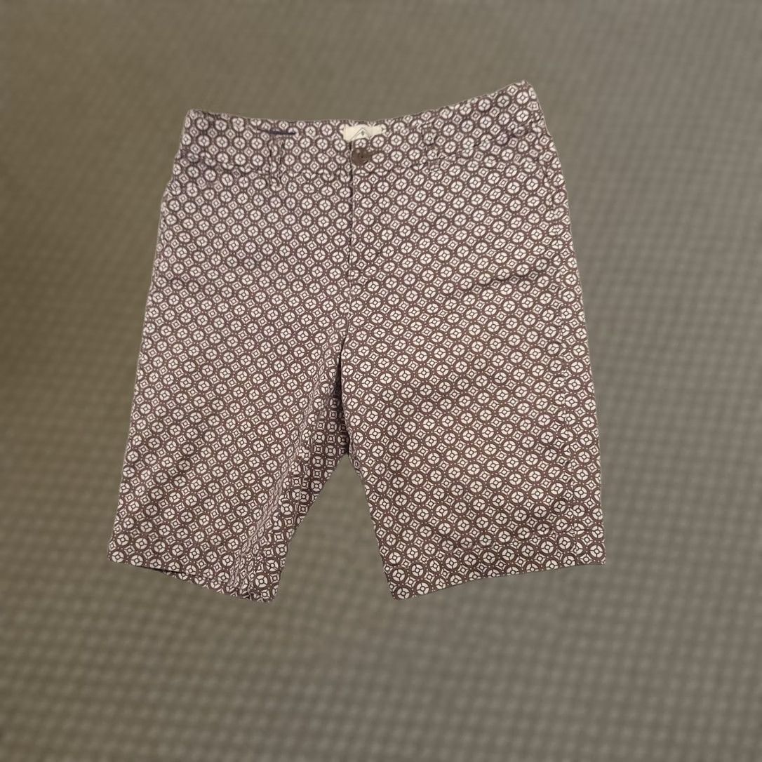 Vintage St. Johns Bay Shorts Bermuda Womens 6 Brown White Geometric Patterned Cotton Spandex Casual Size 28" / US 6 / IT 42 - 1 Thumbnail