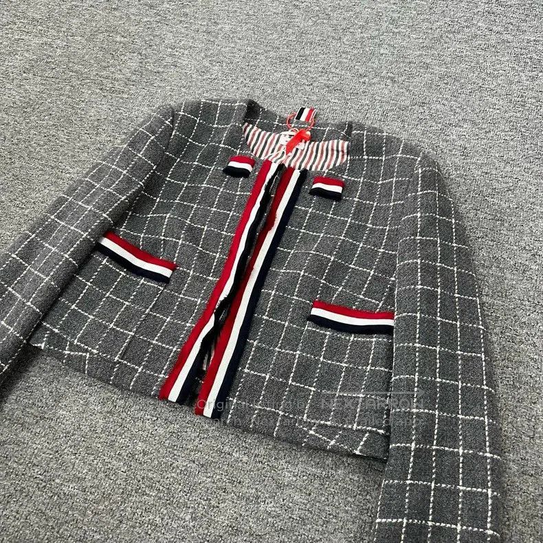 Thom Browne Thom Browne Gray Plaid Wool Jacket. Size US L / EU 52-54 / 3 - 4 Thumbnail