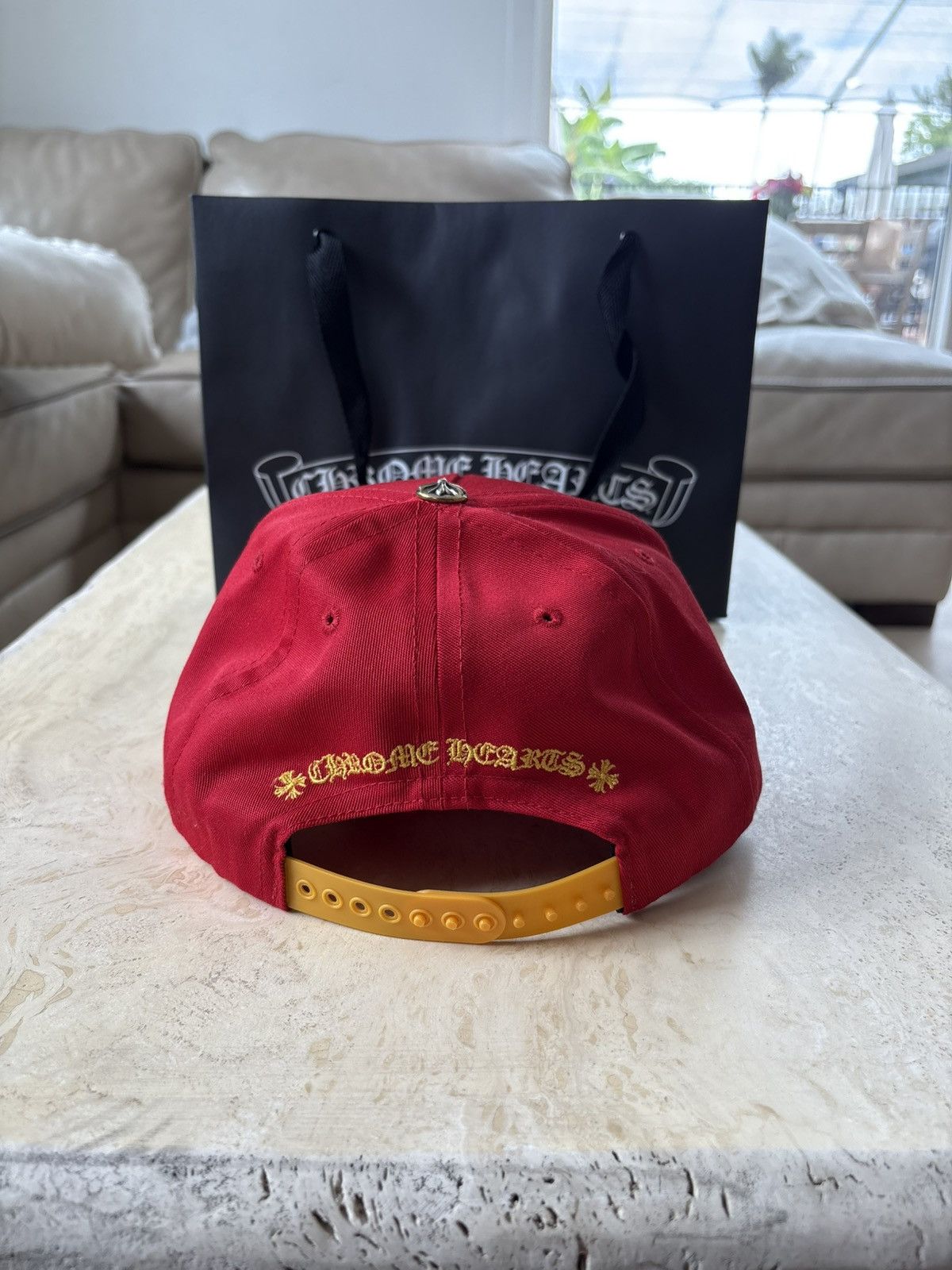 Chrome Hearts Chrome Hearts "Red/Yellow" CH Baseball Hat Size ONE SIZE - 3 Thumbnail