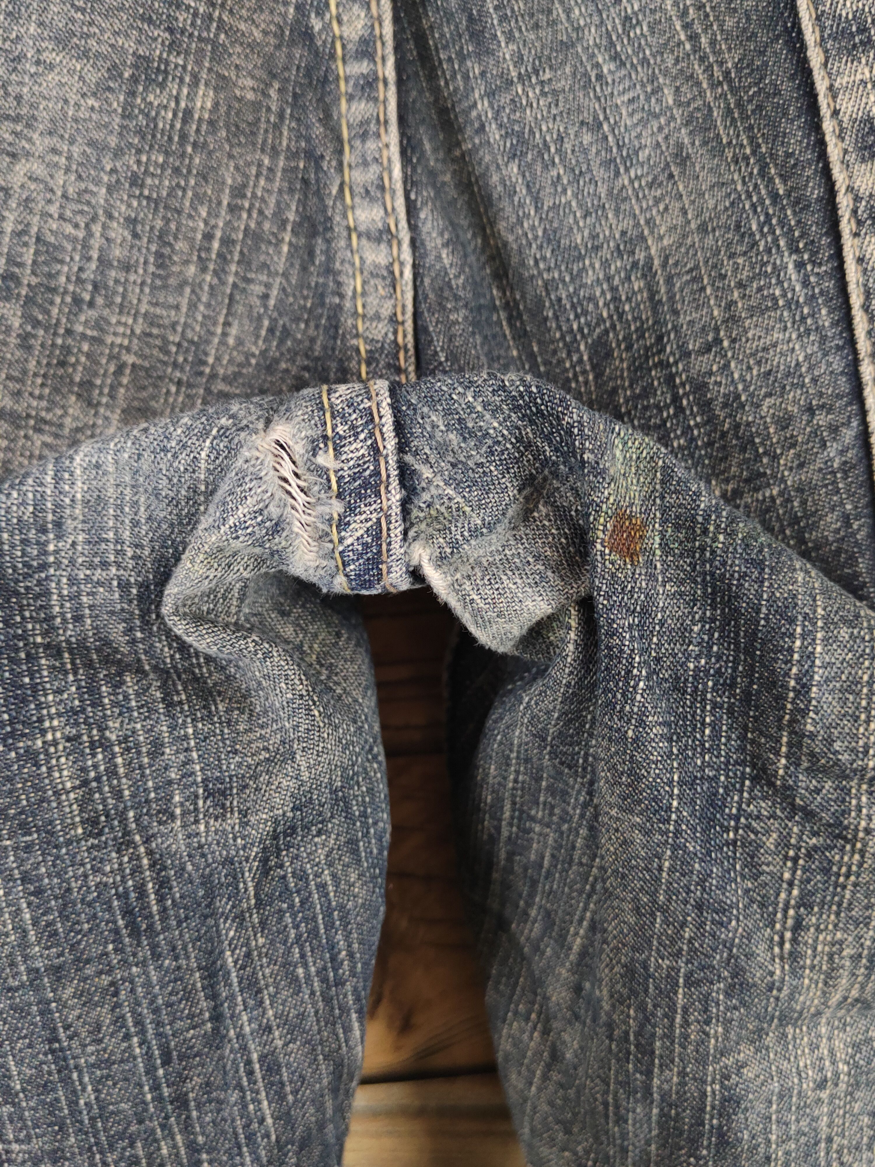 Japanese Brand Japan Dark Blue Distressed Ripped denim Jeans #W1386 Size US 32 / EU 48 - 7 Thumbnail