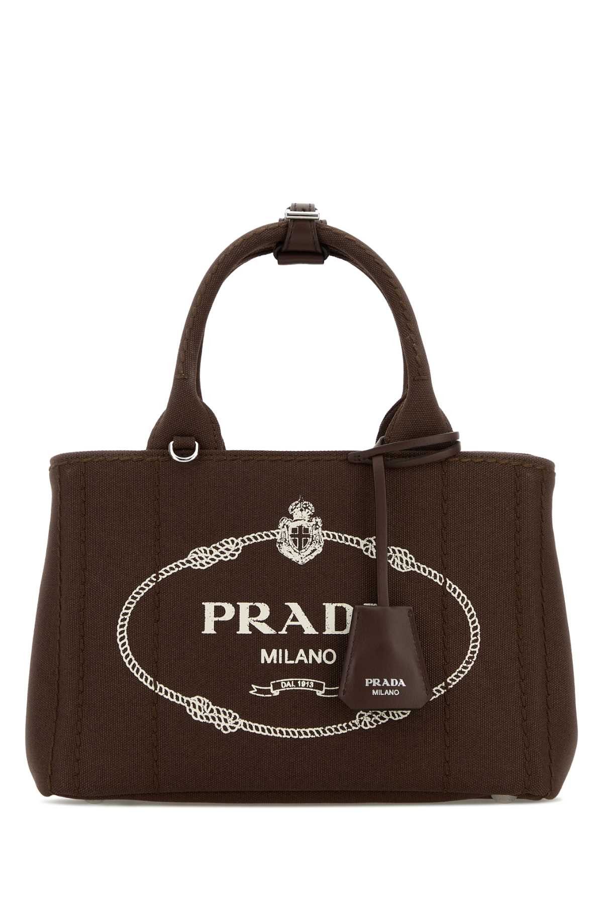 Prada Brown Canvas Small Prada Jardiniã¨Re Handbag Size ONE SIZE - 1 Thumbnail