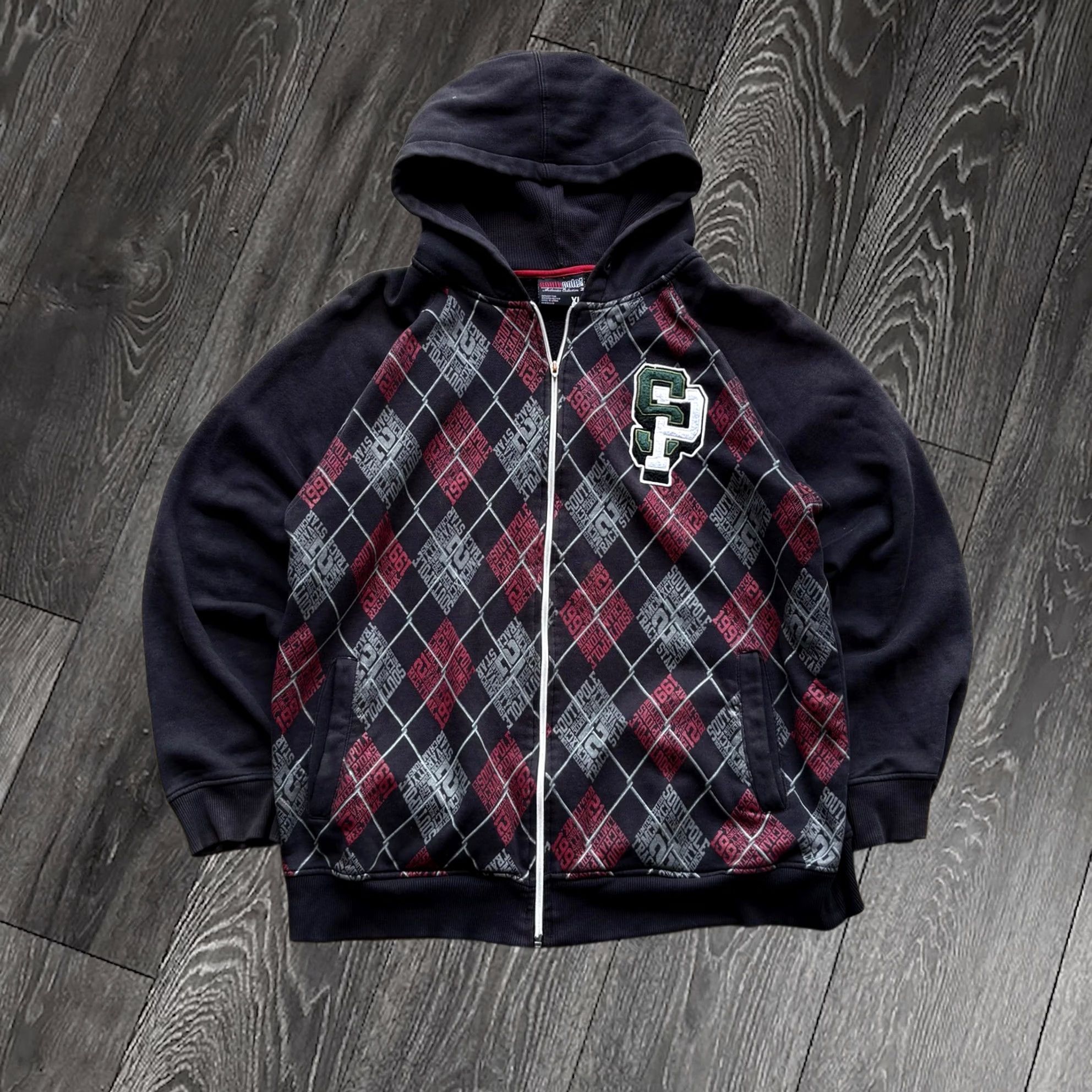 Affliction × JNCO × Southpole Southpole skull hoodie y2k full zip