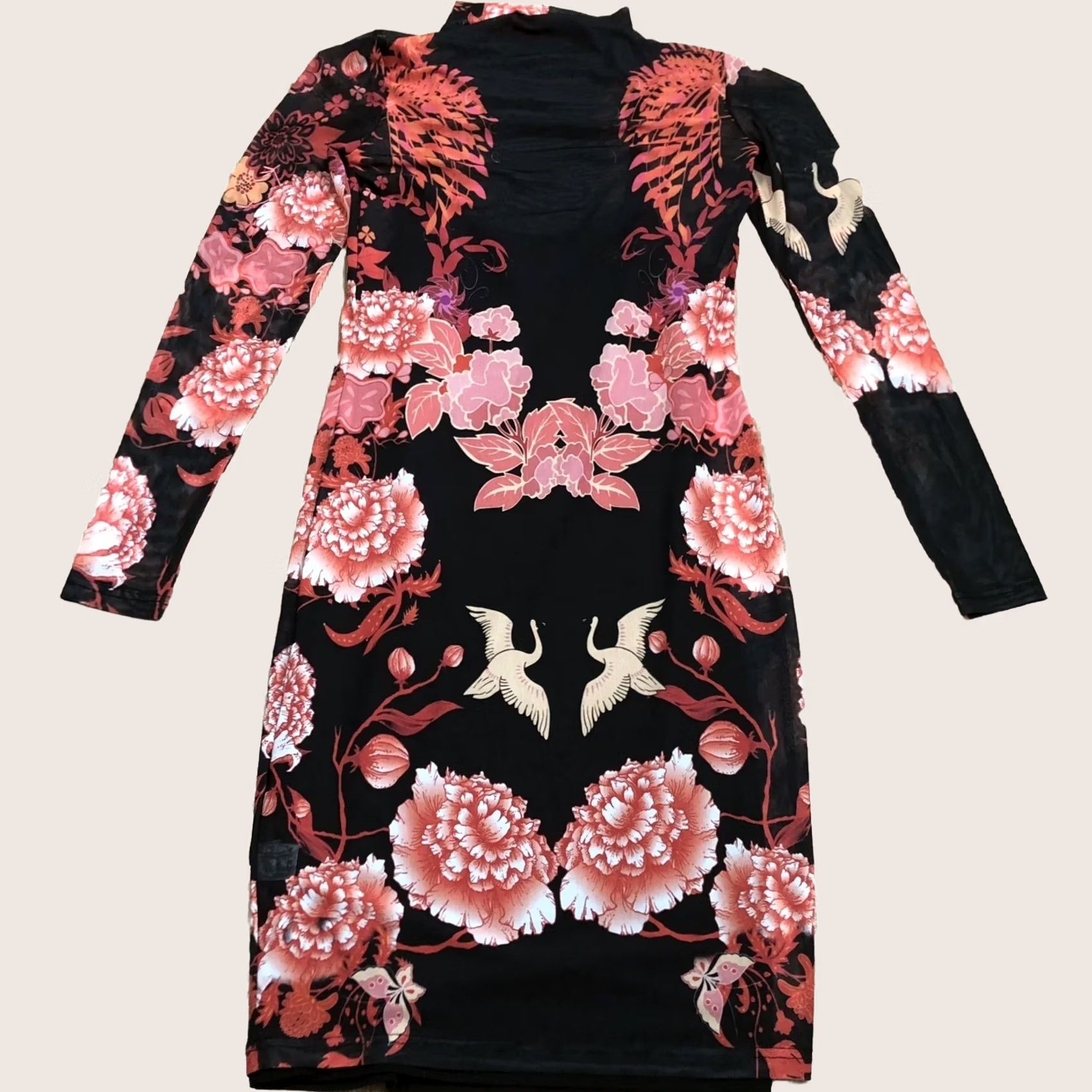 River Island River Island Decadence Black Floral Print Shift Dress UK 8 Long Sleeve BNWT Women’s Knee Length 96% Polyester 4% Elastane Size M / US 6-8 / IT 42-44 - 1 Thumbnail