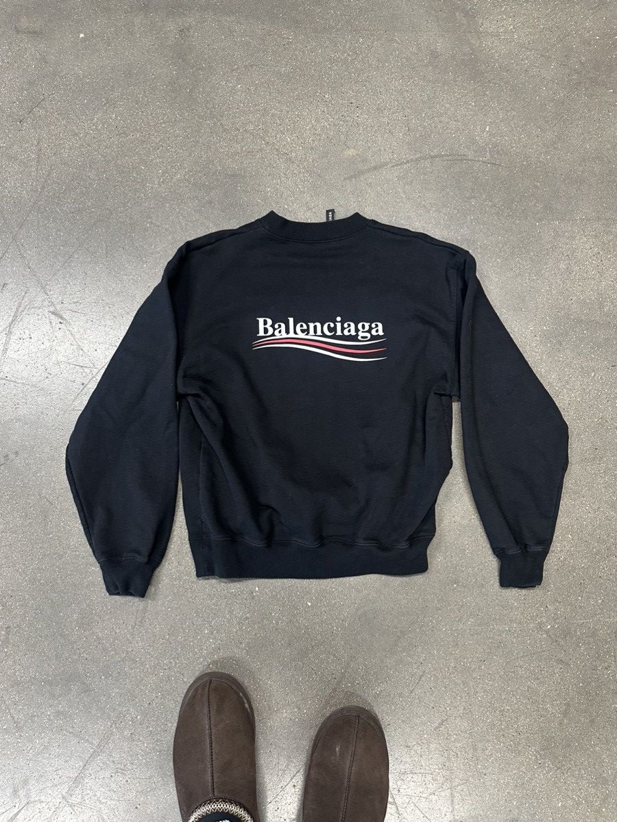 Balenciaga Balenciaga Political Campaign Crewneck Black White Red Size US M / EU 48-50 / 2 - 2 Thumbnail