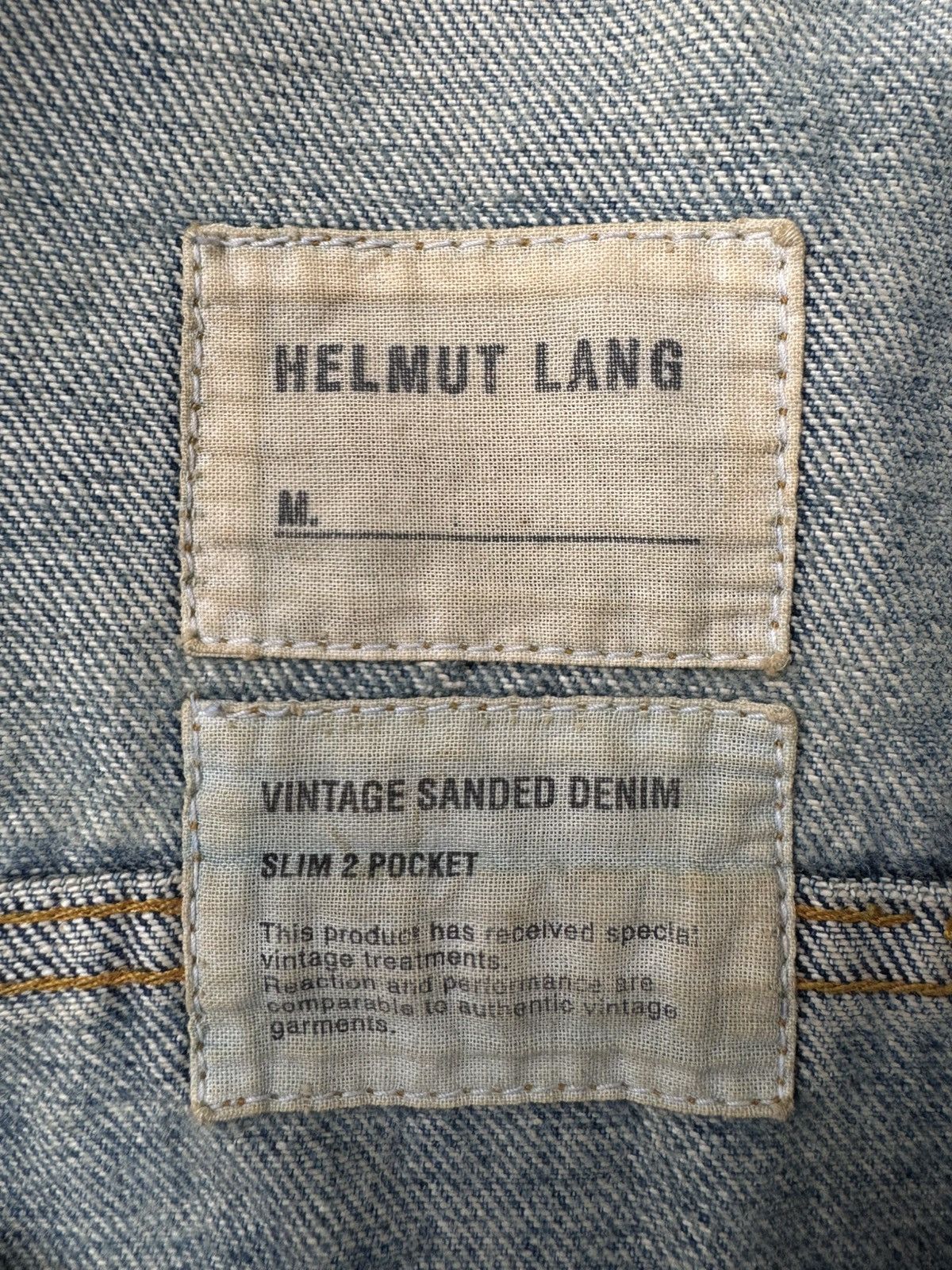 Helmut Lang Helmut Lang 2000's Sanded Denim Type III Trucker Jacket Size US L / EU 52-54 / 3 - 9 Thumbnail