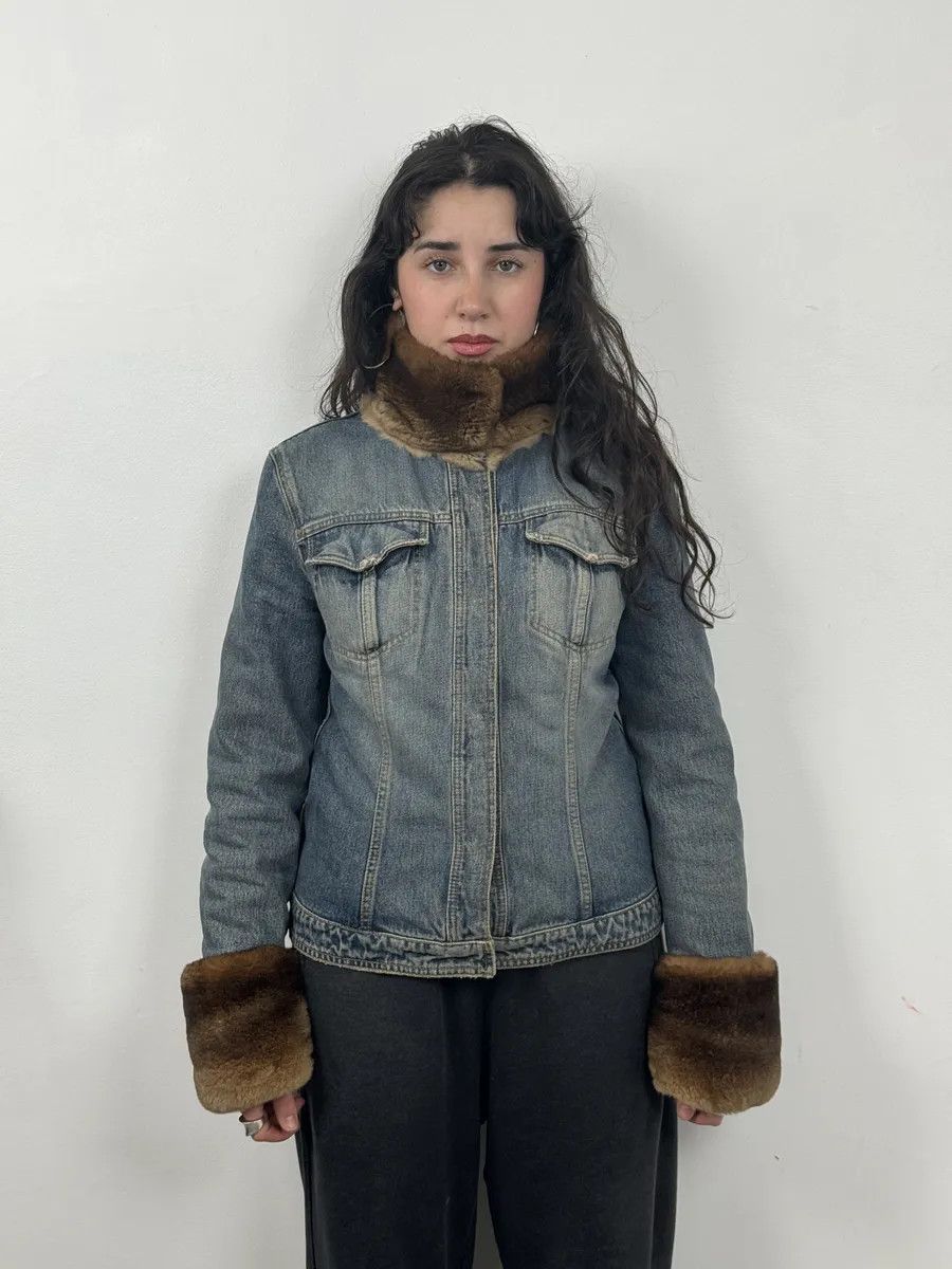 Dolce & Gabbana FW1998 Dolce & Gabbana Blue Denim & Fur Jacket Size M / US 6-8 / IT 42-44 - 10 Thumbnail