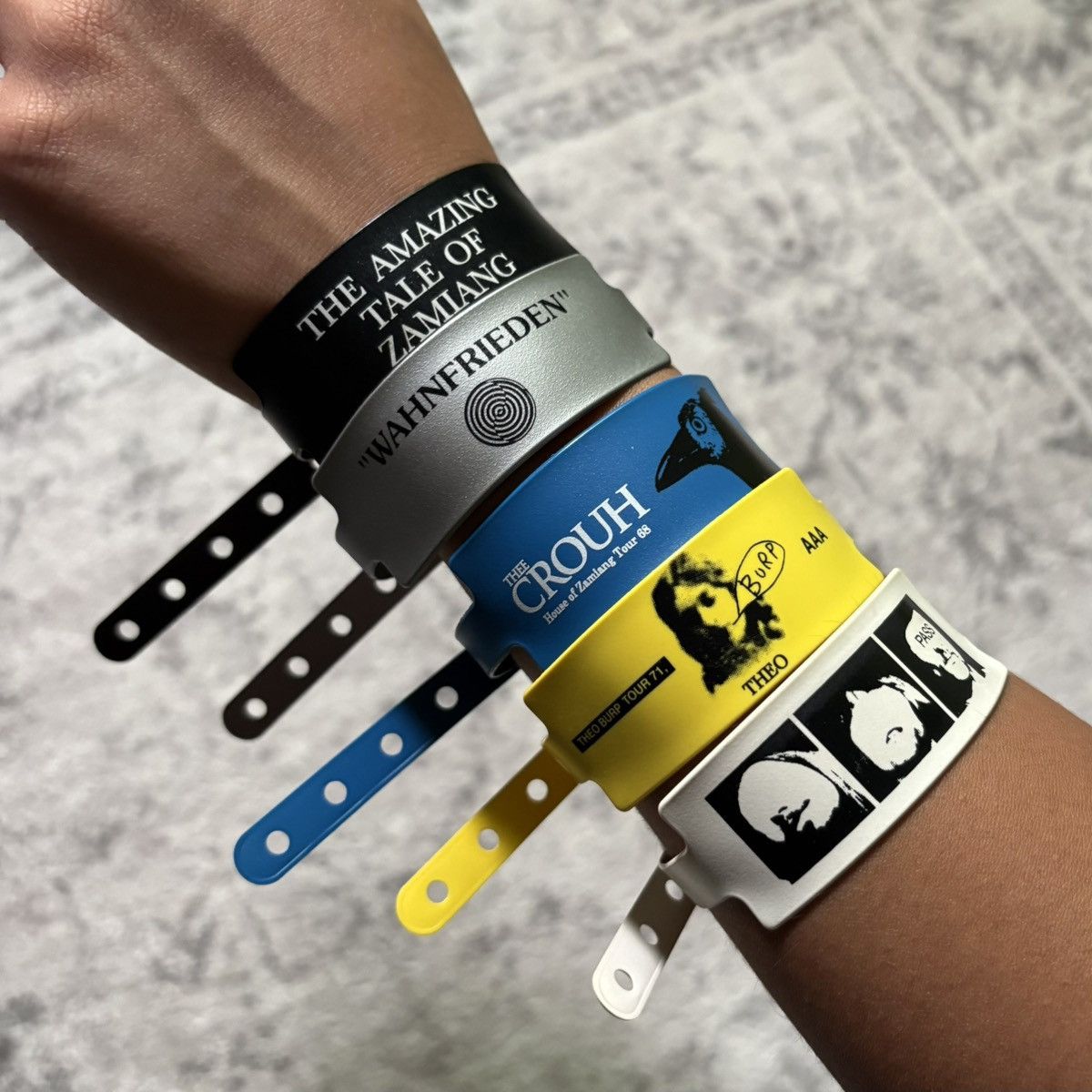 Undercover SS06 Undercover “T” Klaus White Concert Pass Bracelet