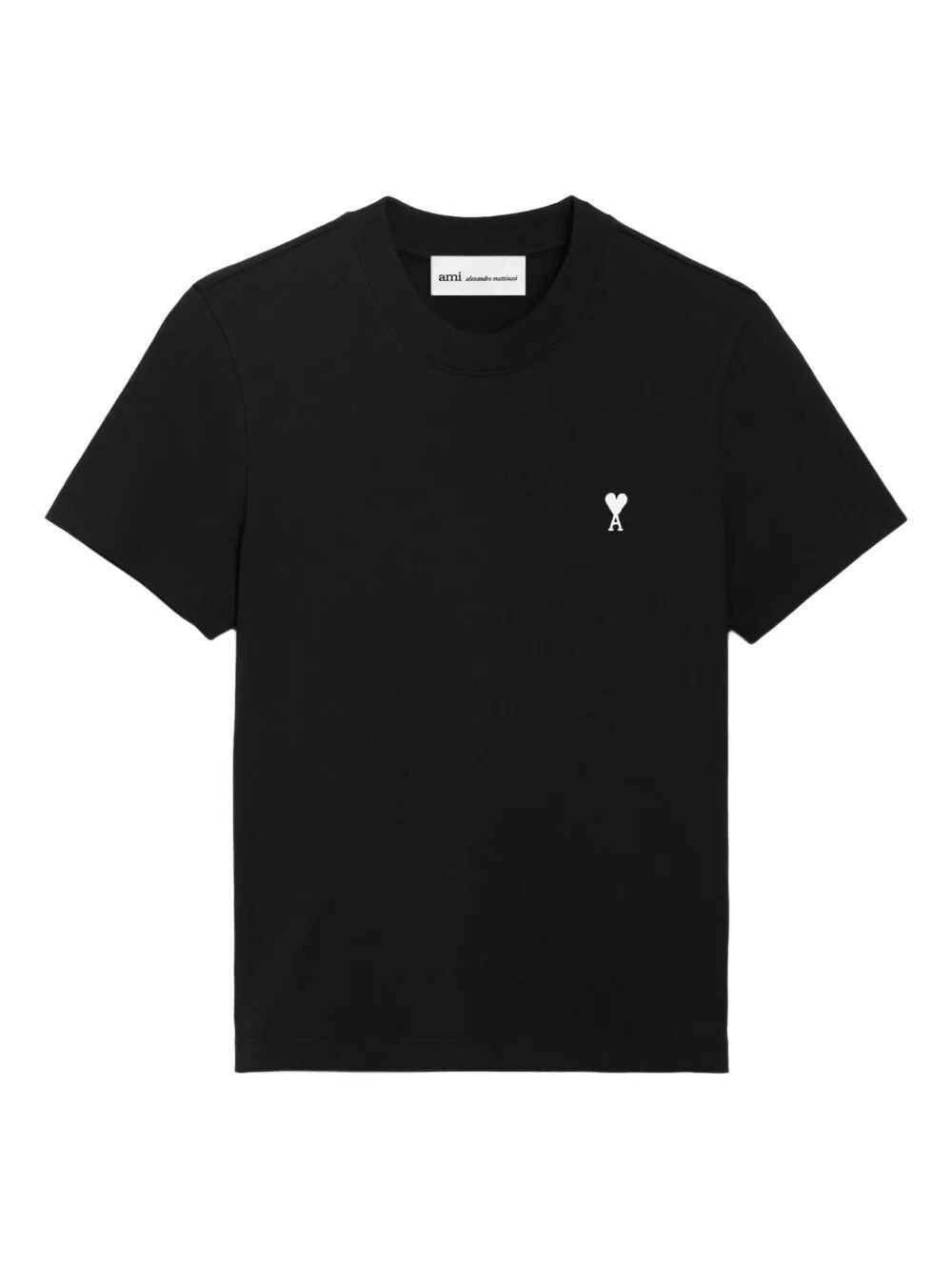 AMI CROPPED CONTRASTED "AMI DE COEUR" T SHIRT Size S / US 4 / IT 40 - 1 Thumbnail