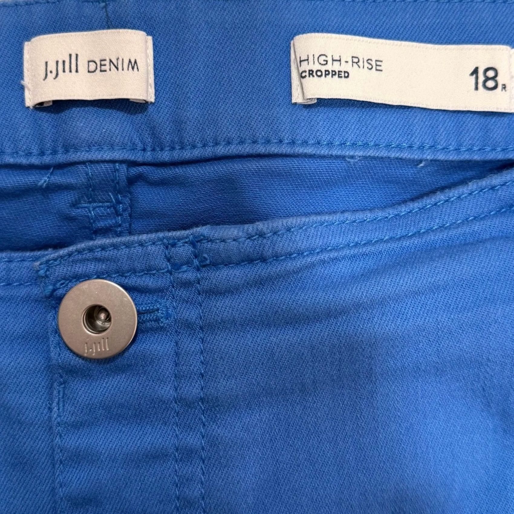 J. Jill J. Jill Womens 18W High-Rise Cropped Denim Pants Stretch Straight Blue 5-Pocket Plus Size Mens Womens Girls Size 40" / US 18 - 5 Thumbnail