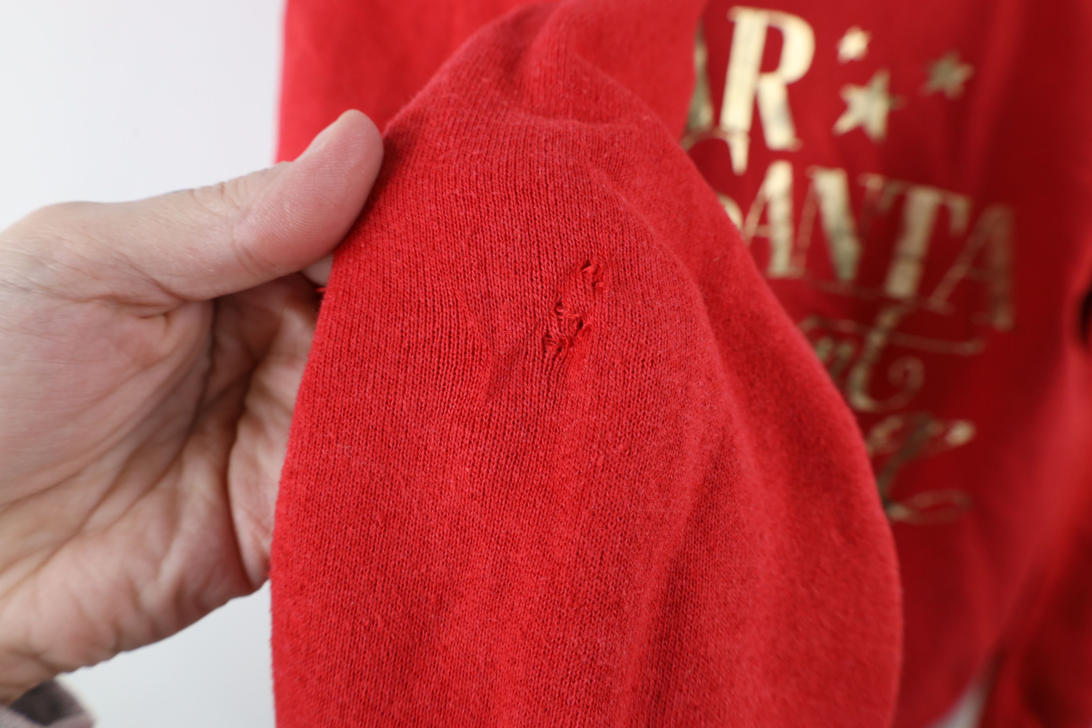 Vintage Vintage 90s Dear Santa I Want It All Sweatshirt Red USA Size L / US 10 / IT 46 - 7 Thumbnail