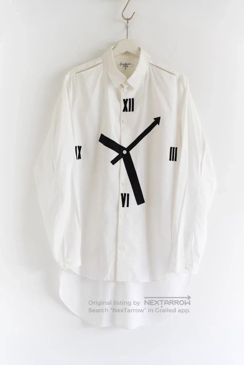 Yohji Yamamoto Yohji Yamamoto 14ss clock embroidered white shirt Size US L / EU 52-54 / 3 - 1 Thumbnail