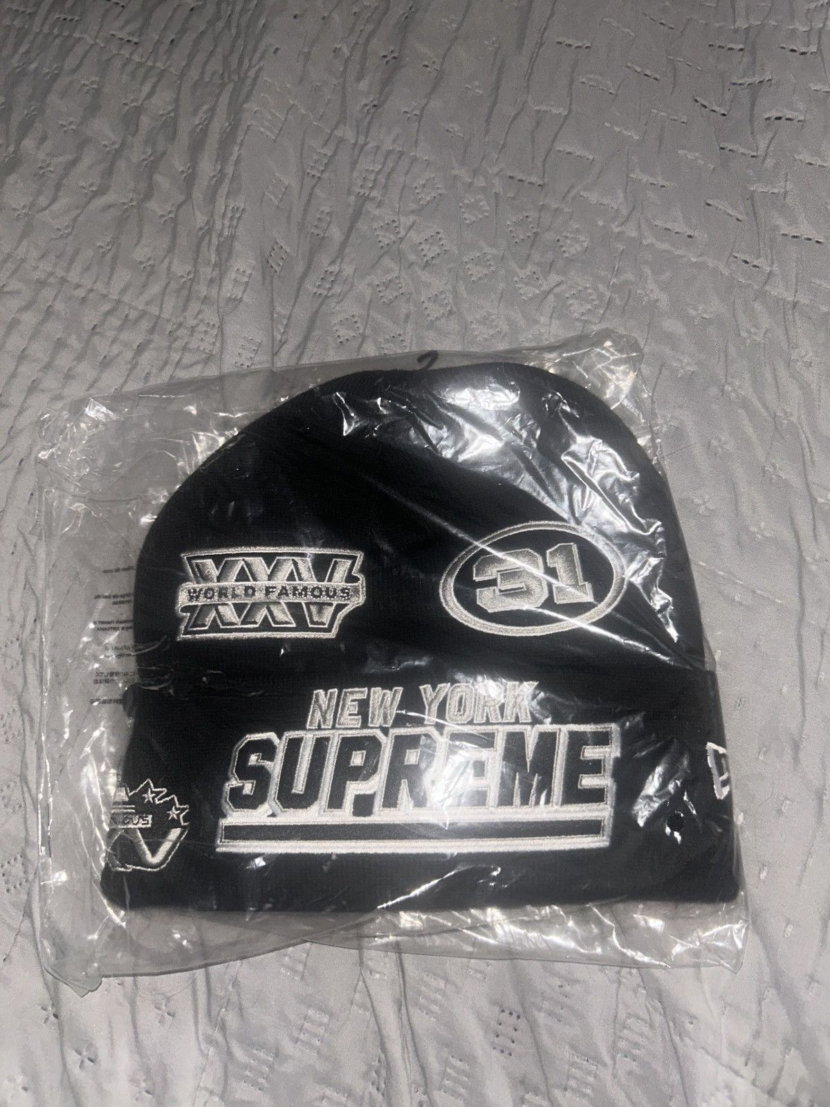 Supreme Supreme x new era football beanie black fw25 | Grailed