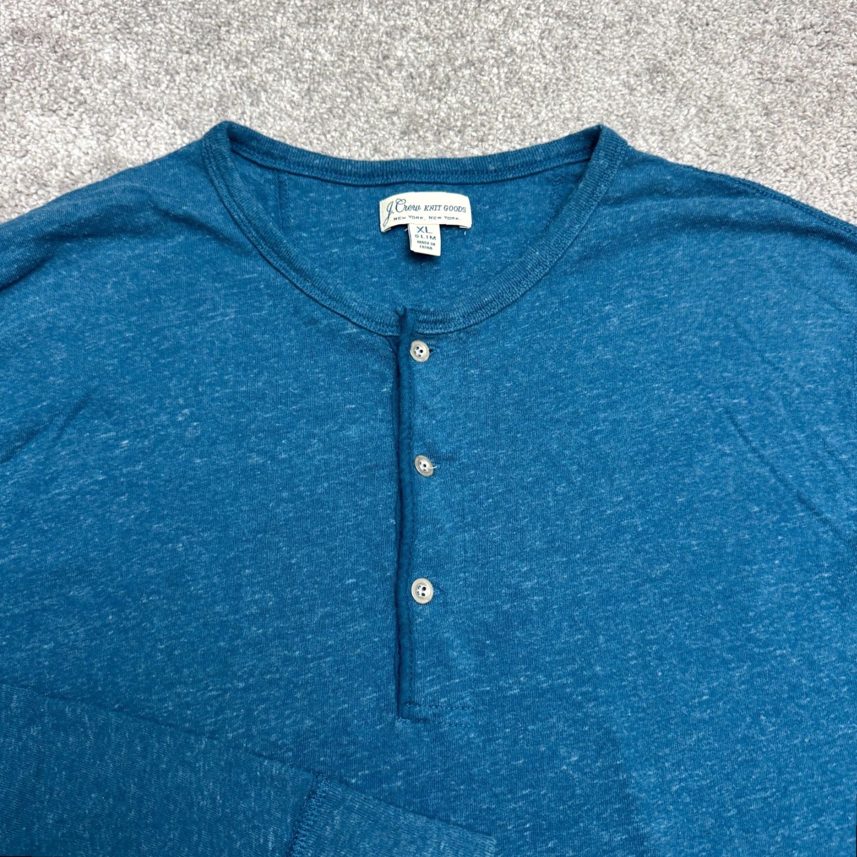 J.Crew J.Crew Knit Goods Slim Flagstone Marled Henley Long Sleeve shirt Mens XL Blue Size US XL / EU 56 / 4 - 4 Thumbnail