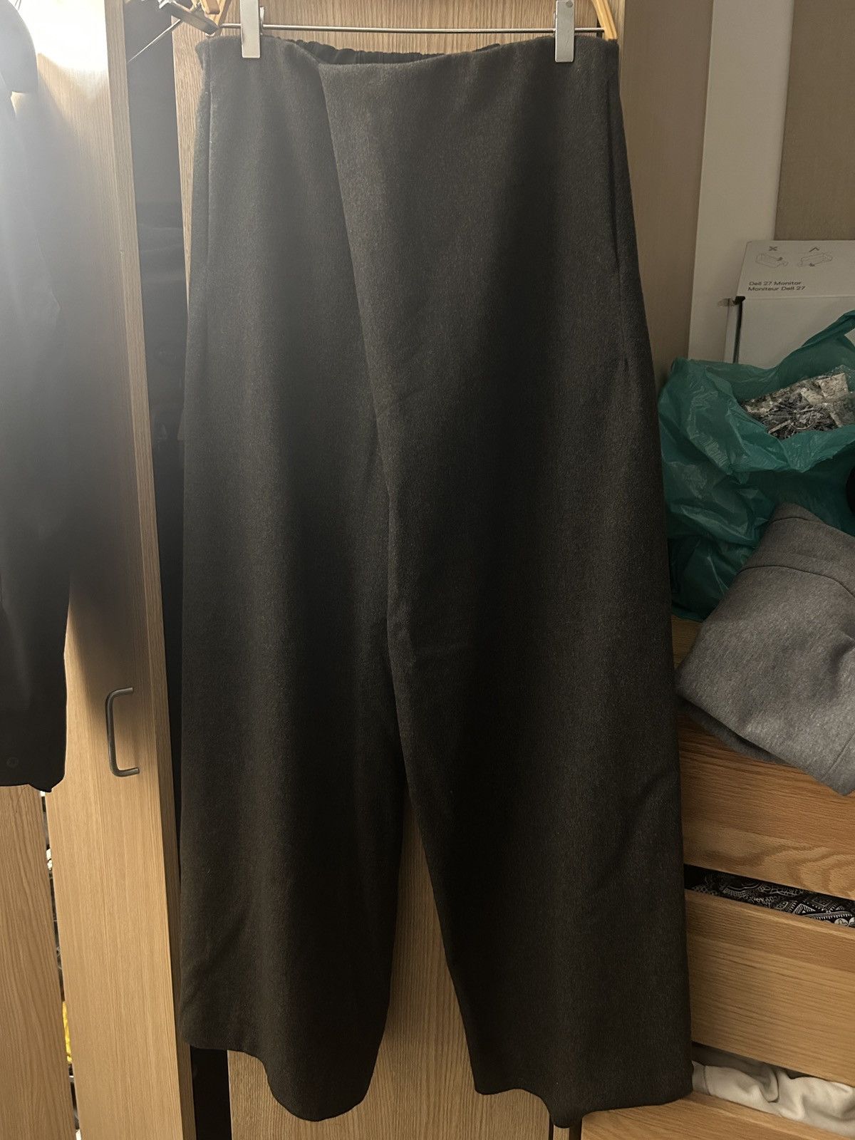 Gabriella Coll Garments No.310 Heavy Wool Crossed Trousers Size US 30 / EU 46 - 4 Thumbnail