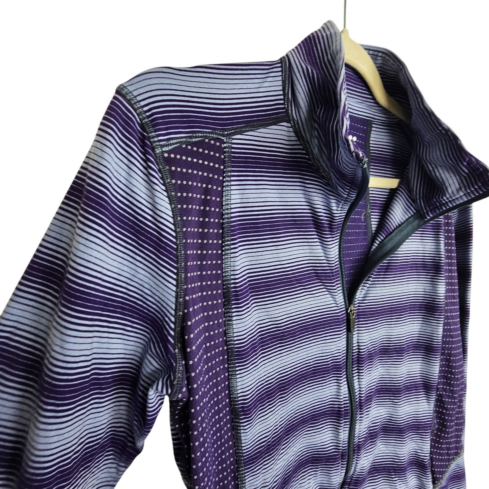 Titleist Title Nine Women Striped Zip Golf Jacket L Gorpcore Stretch Size L / US 10 / IT 46 - 6 Thumbnail