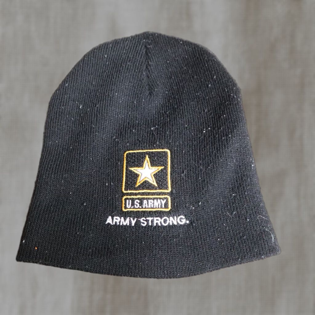 Vintage Army Beanie Cap Hat US Black Winter Knit Unisex Adults One Size Lightweight Breathable Police Military 90snothing? Size ONE SIZE - 1 Thumbnail