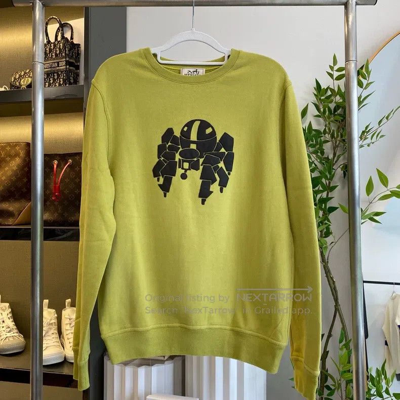 Hermes Hermes Patch Leather Robot Sweatshirt Size S / US 4 / IT 40 - 1 Thumbnail