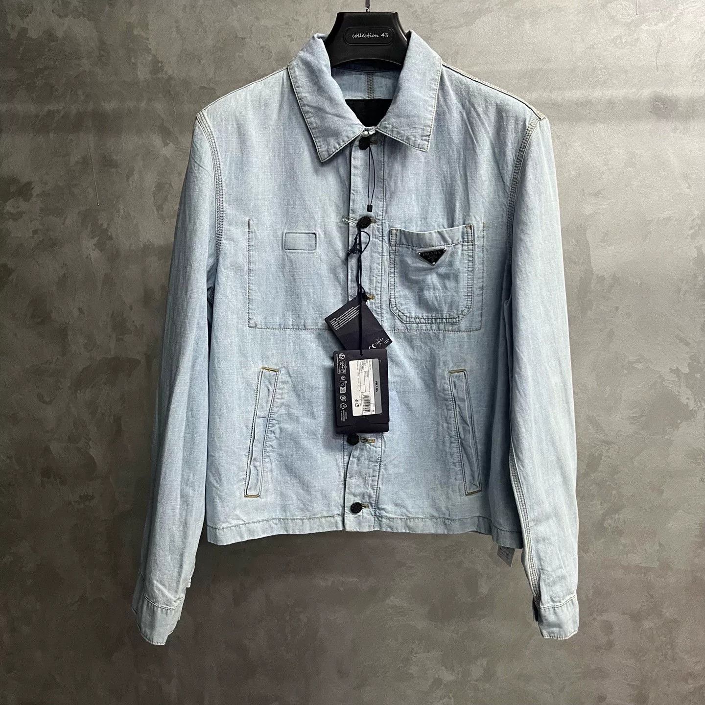 Prada Prada Denim Blue Light Jacket l Men Size US L / EU 52-54 / 3 - 1 Thumbnail