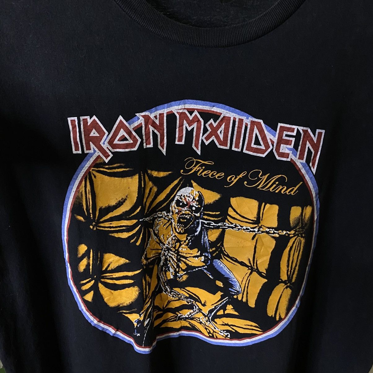 Iron Maiden Vintage 1990s Iron Maiden Piece Of Mind Band T Shirt Size US XL / EU 56 / 4 - 2 Thumbnail