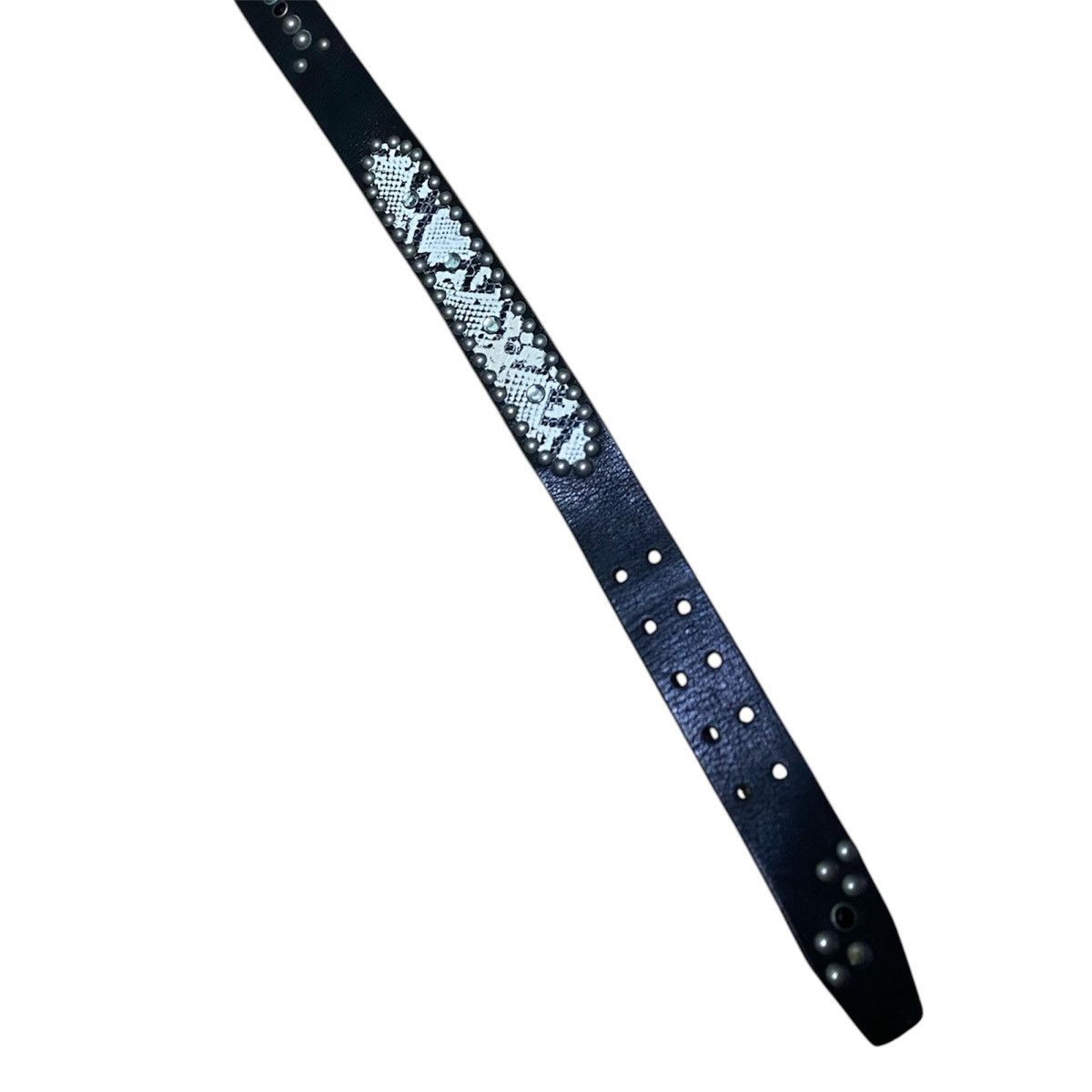Japanese Brand Handmade Japanese Snakeskin Leather Studded Belt Size ONE SIZE - 9 Thumbnail