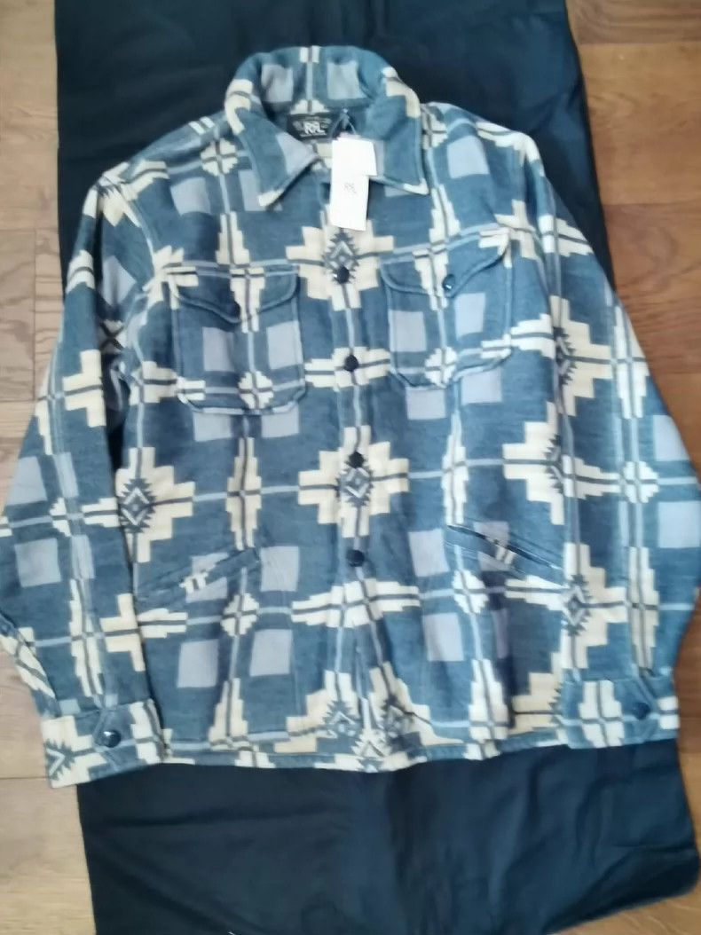 RRL Ralph Lauren Double RL Vintage Indigo Blanket Shirt Jacket-2508 Size US M / EU 48-50 / 2 - 5 Thumbnail