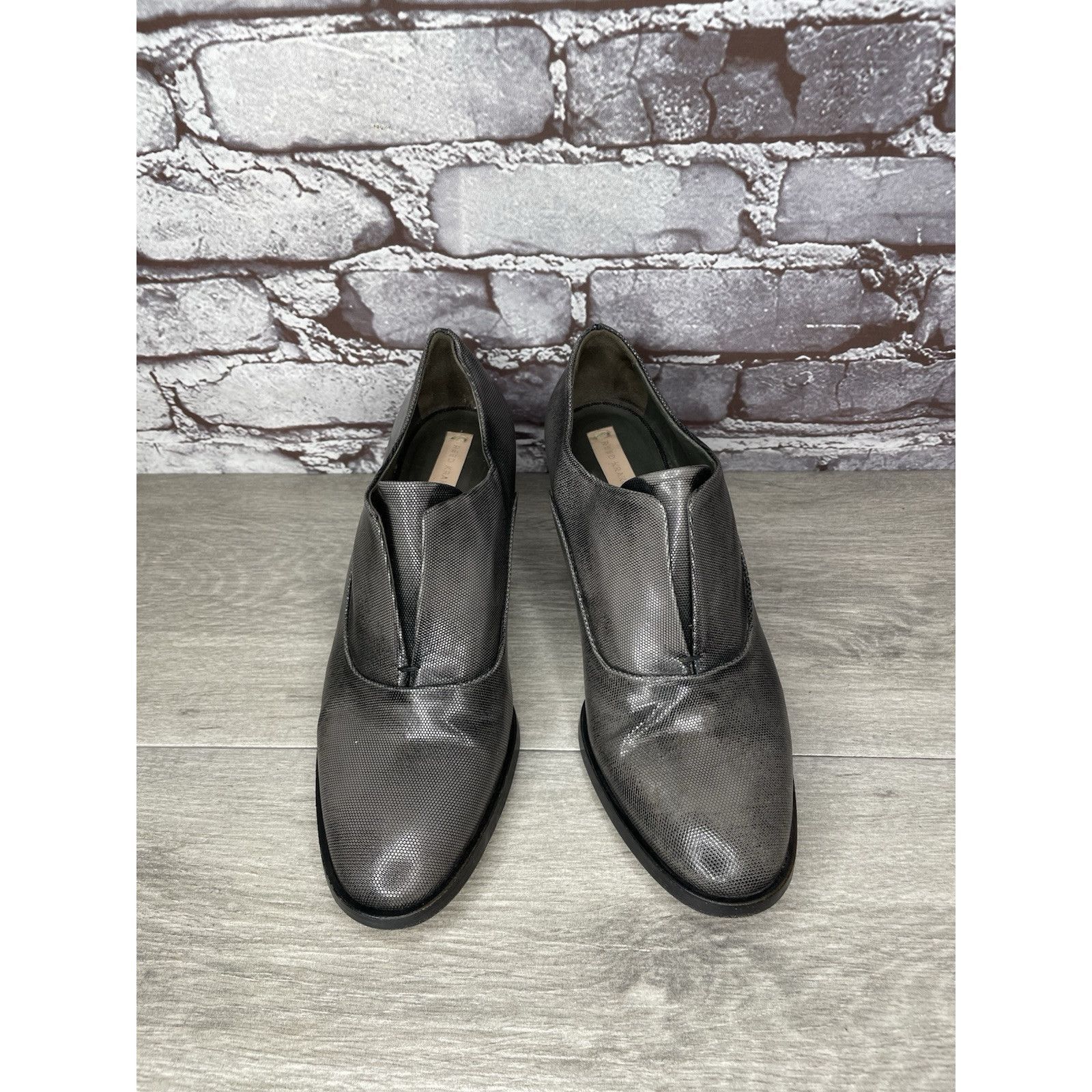 Other REED KRAKOFF Metal Gray Leather Slip On Loafer Heel Shoes Wo Size US 8 / IT 38 - 16 Thumbnail